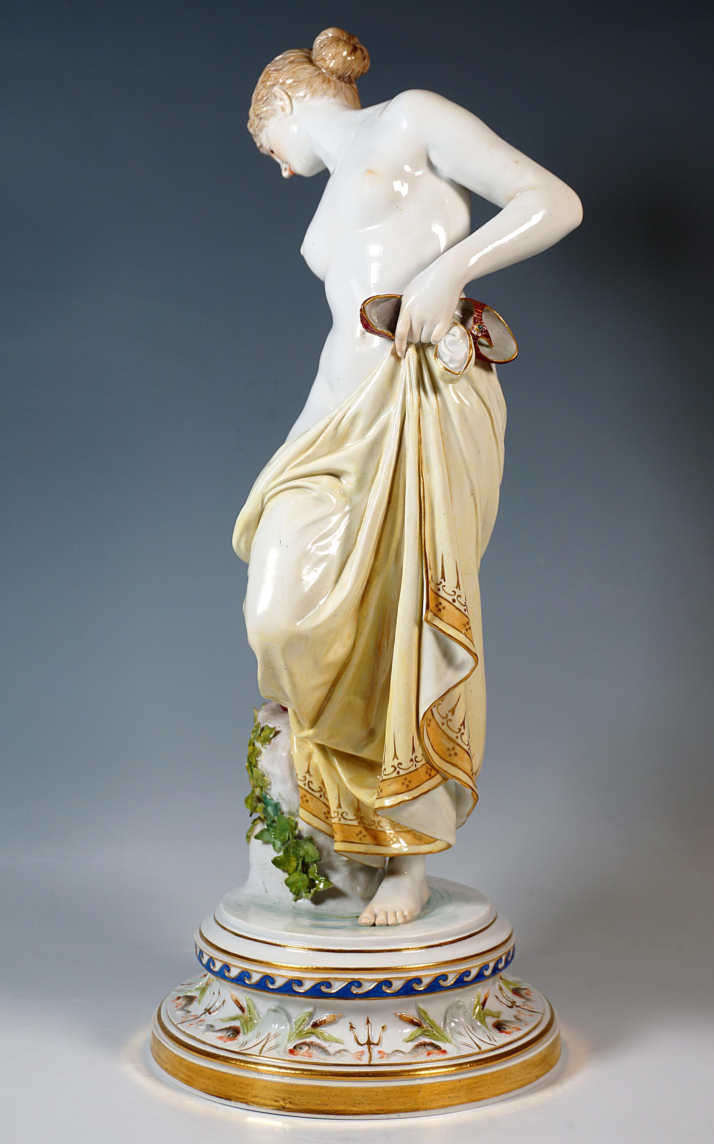 Fait main Grande figurine Meissen Art Nouveau, 
