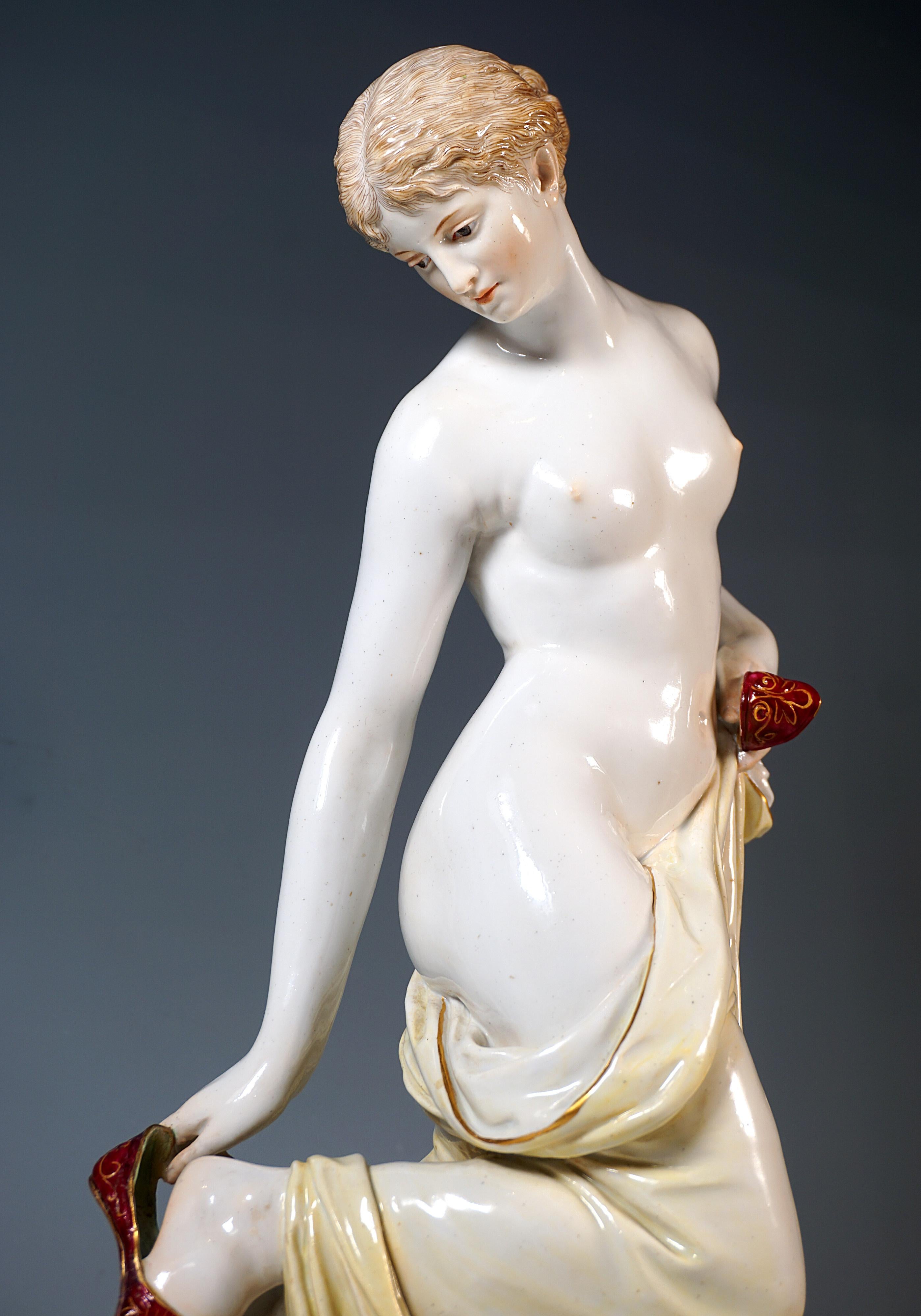 Fin du XIXe siècle Grande figurine Meissen Art Nouveau, 