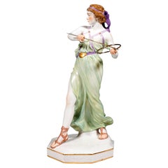 Large Meissen Art Nouveau Figurine, Lady Ring Thrower, by R. Boeltzig, Ca 1910