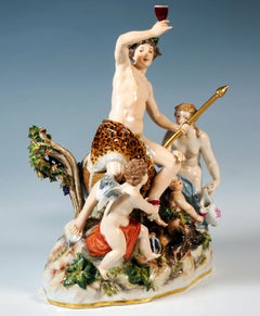 Große Meißner Bacchanal-Gruppe, Bacchus und sein Gefolge, von Leuteritz, um 1860. 1860
