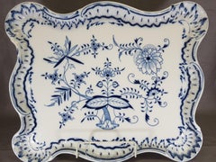 Large Meissen Blue Onion Scalloped Edge Platter