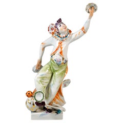 Large Meissen Circus Figurine, Juggler, Plate Spinner, by Peter Strang, 1997