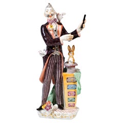 Large Meissen Circus Figurine, Magician With Animals, by Peter Strang, 1996
