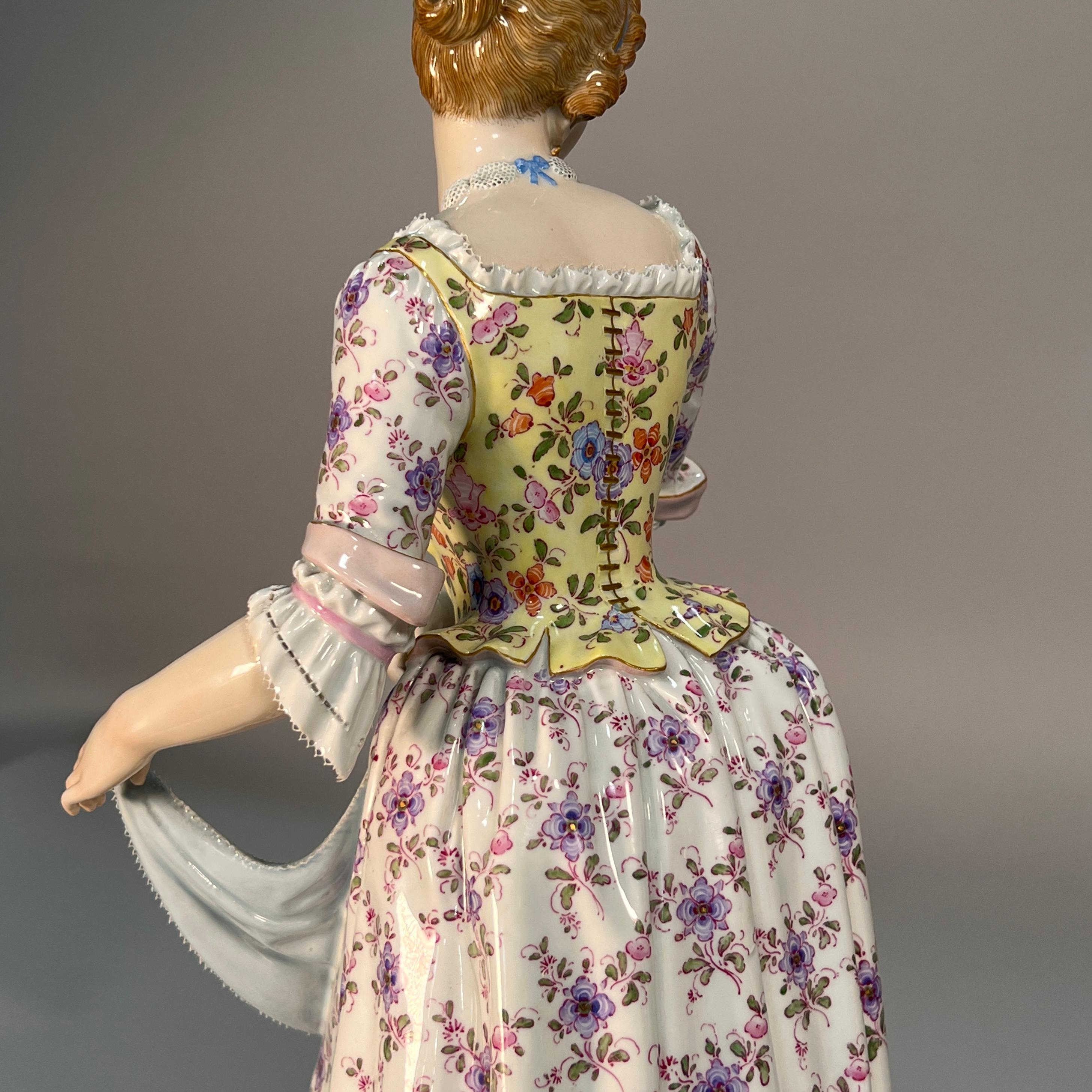Large Meissen Figure of a Standing Lady For Sale 4