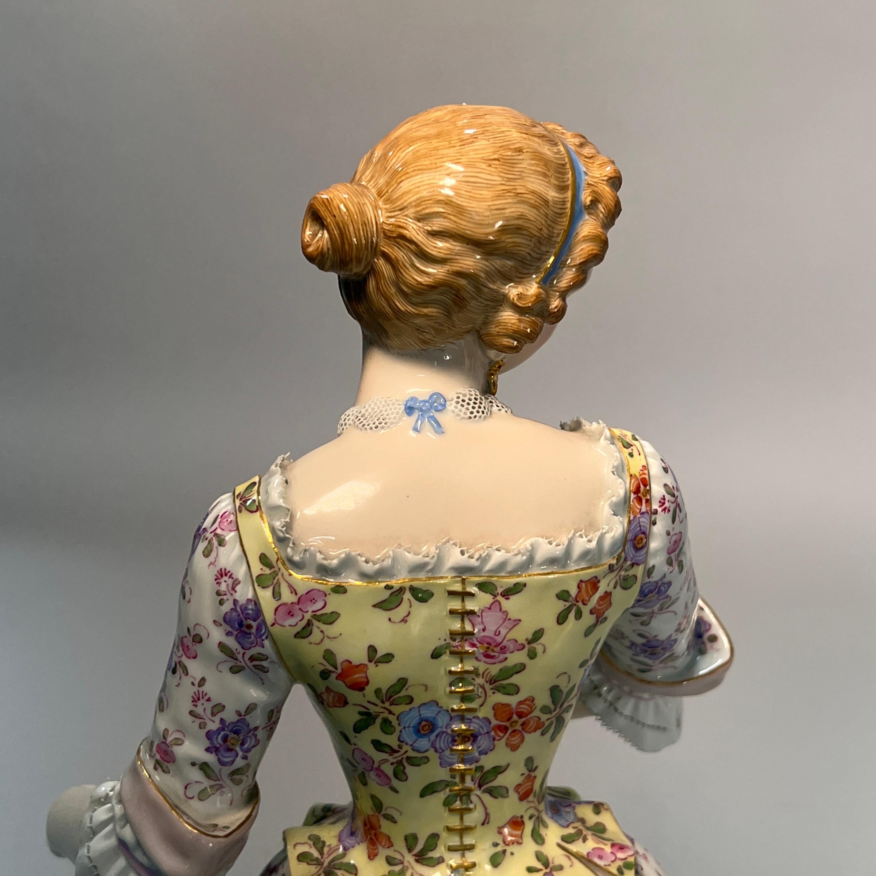 Large Meissen Figure of a Standing Lady For Sale 5