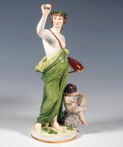 Large Meissen Figurine Allegory 'The Painting' by Johann Christian Hirt, ca 1885