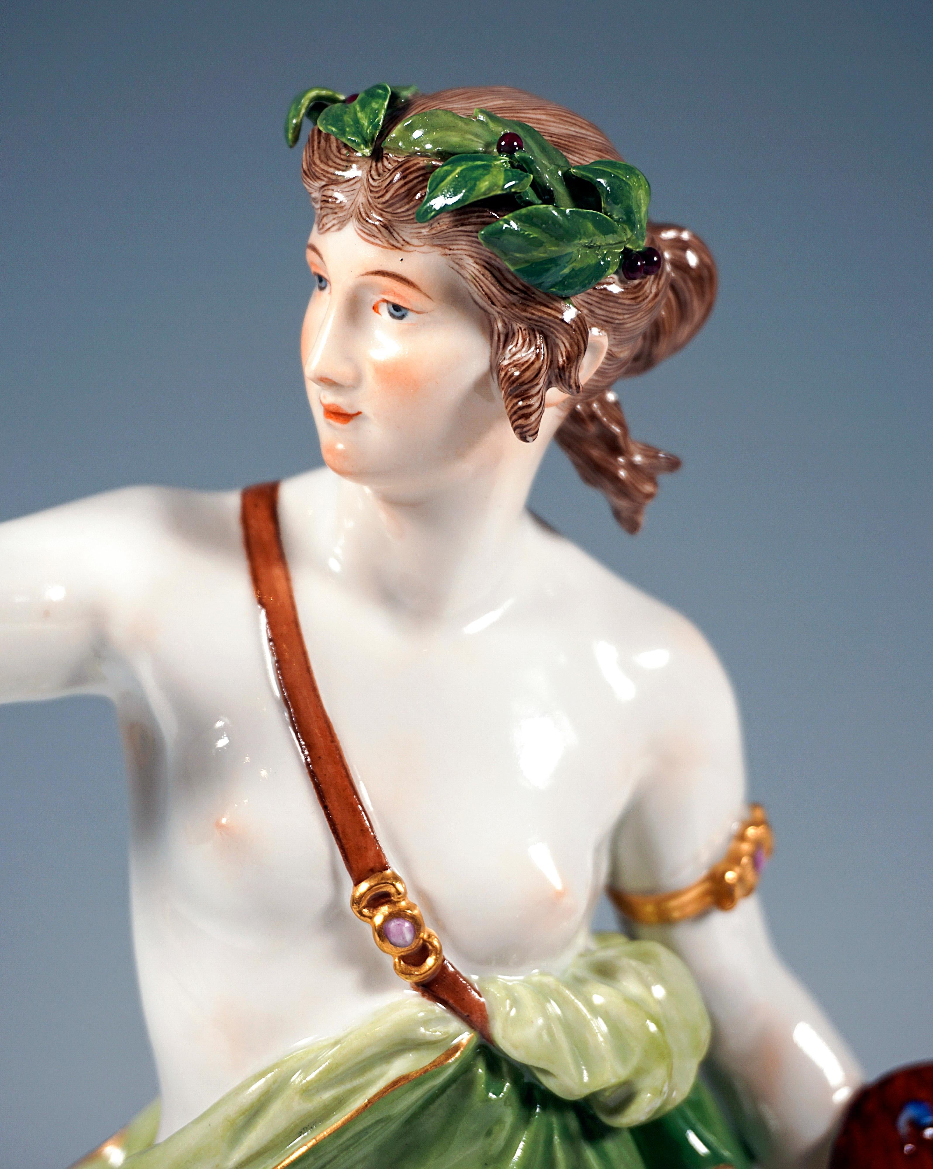 German Large Meissen Figurine Allegory 'The Painting' by Johann Christian Hirt, ca 1885 For Sale