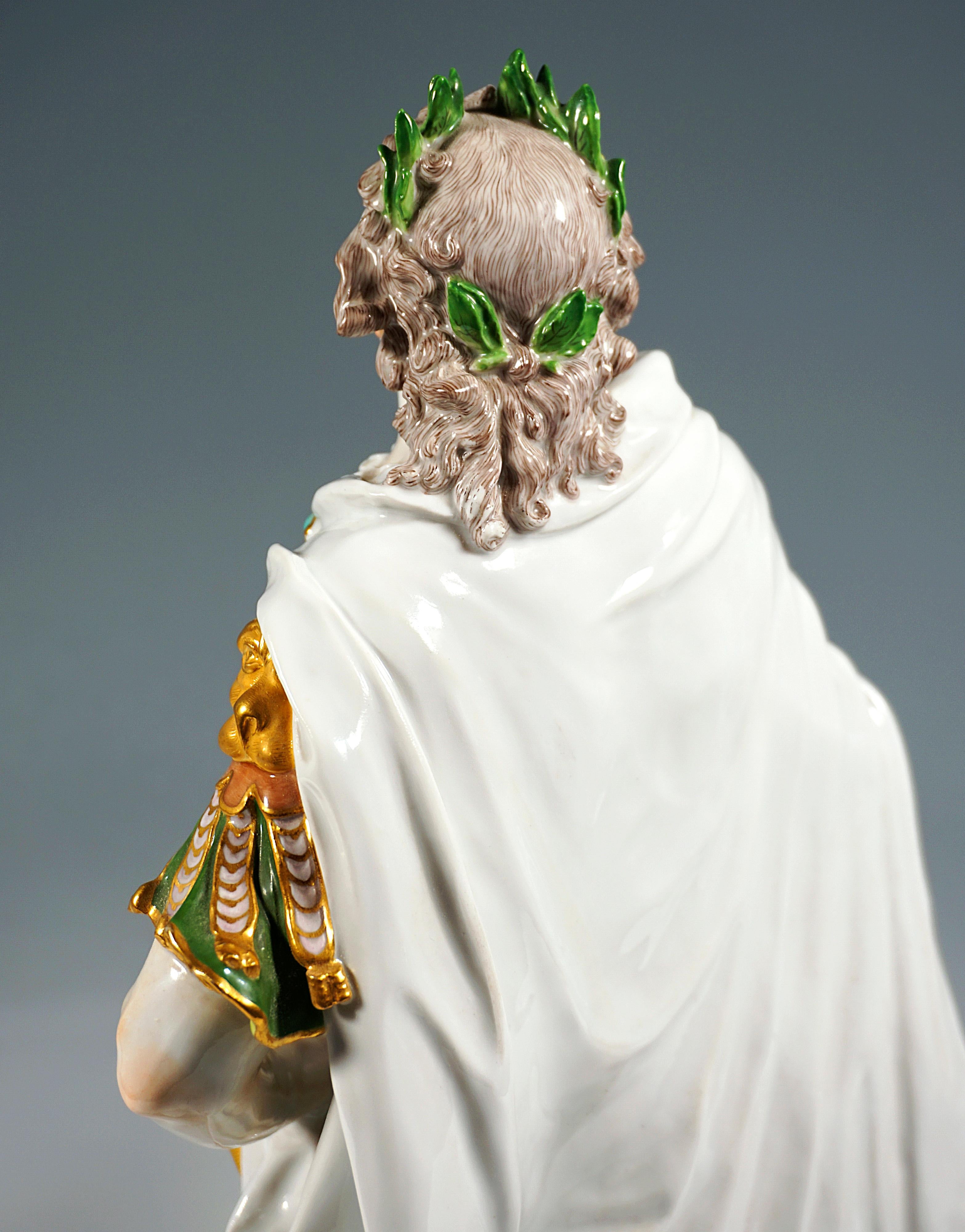 Large Meissen Figurine 'King August III In Roman Harness' by J.J. Kaendler, 1924 For Sale 2