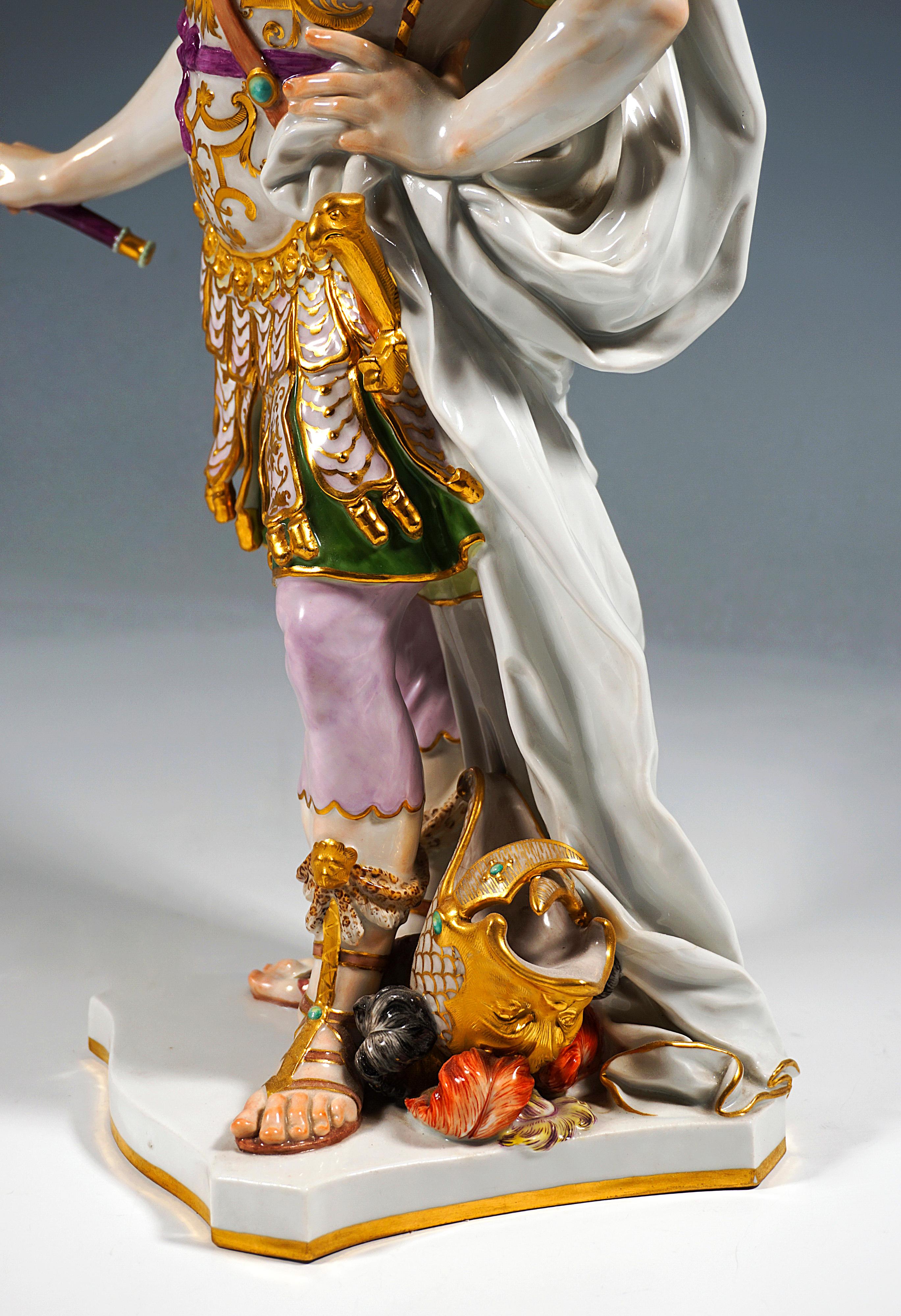Large Meissen Figurine 'King August III In Roman Harness' by J.J. Kaendler, 1924 For Sale 1