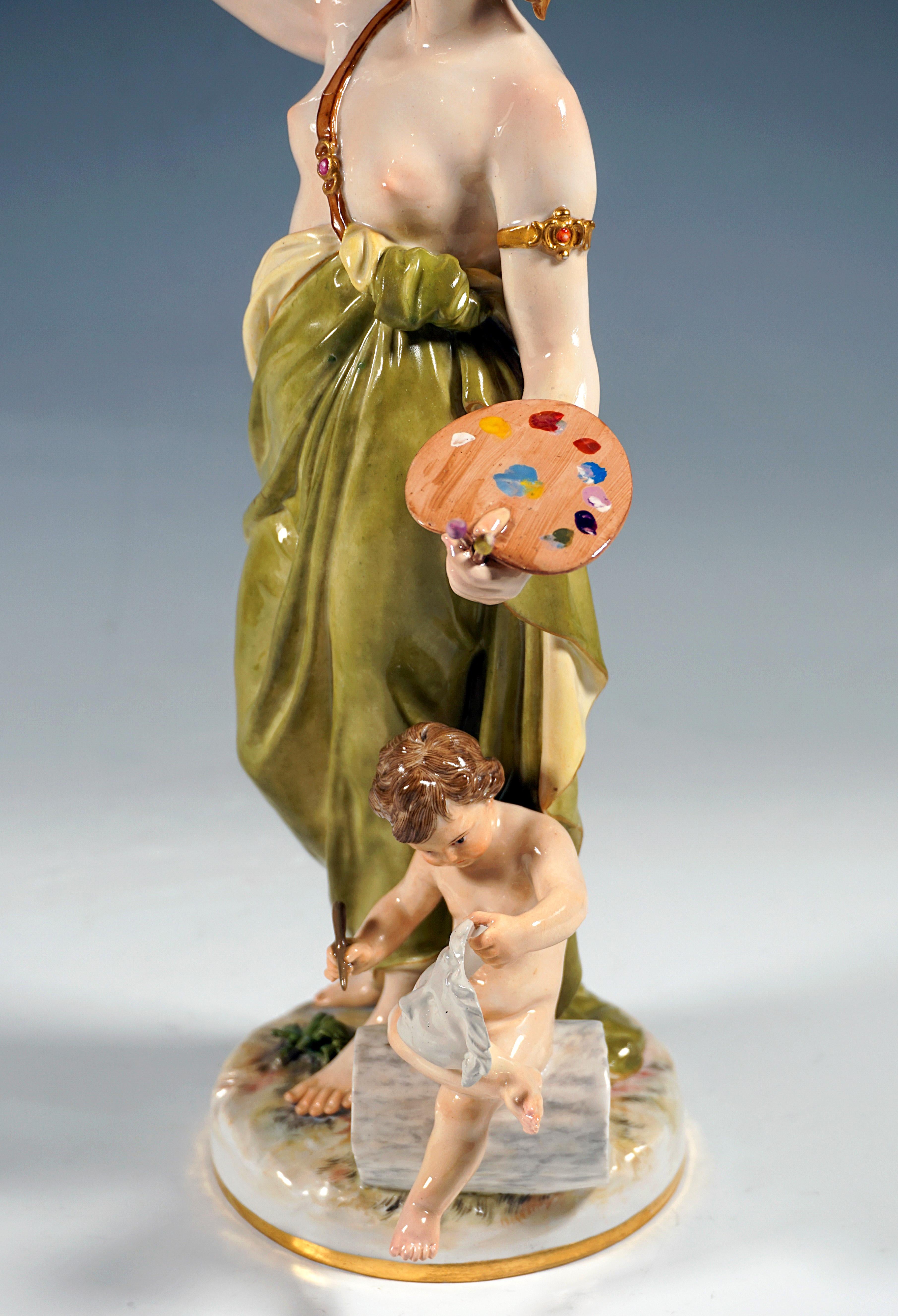 Late 19th Century Large Meissen Figurine, 'The Painting', by Johann Christian Hirt, Ca 1885