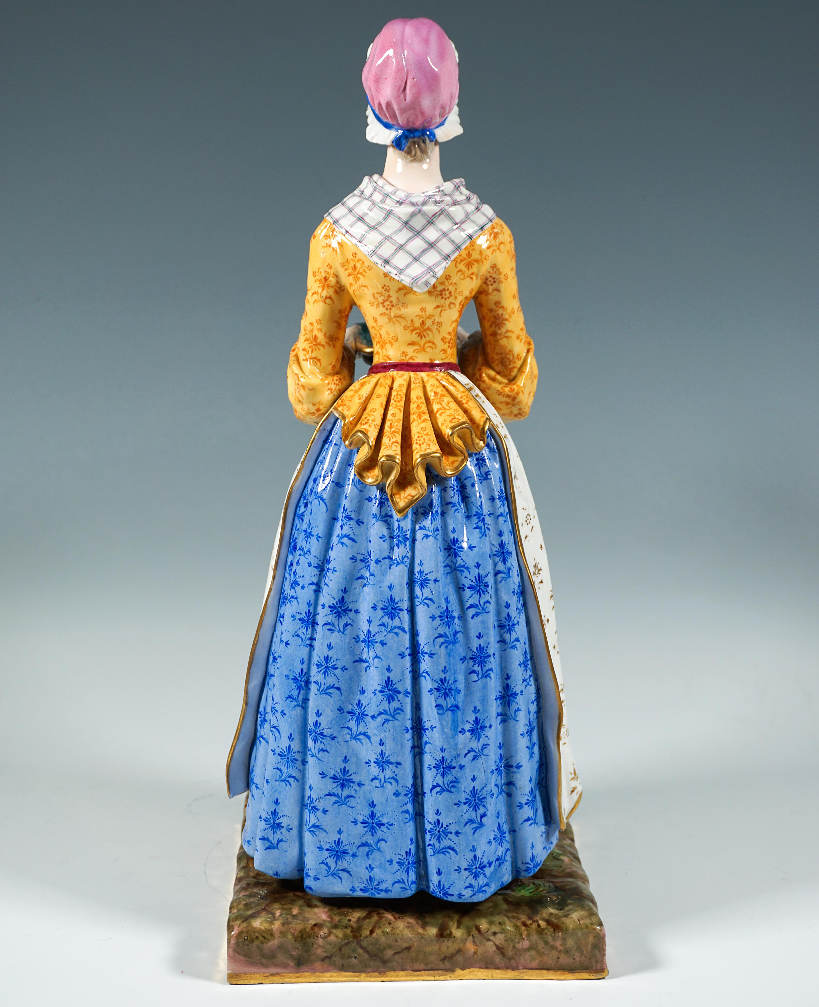 Rococo Large Meissen Genre Figure 'The Chocolate Girl' After Jean-Étienne Liotard, 1850