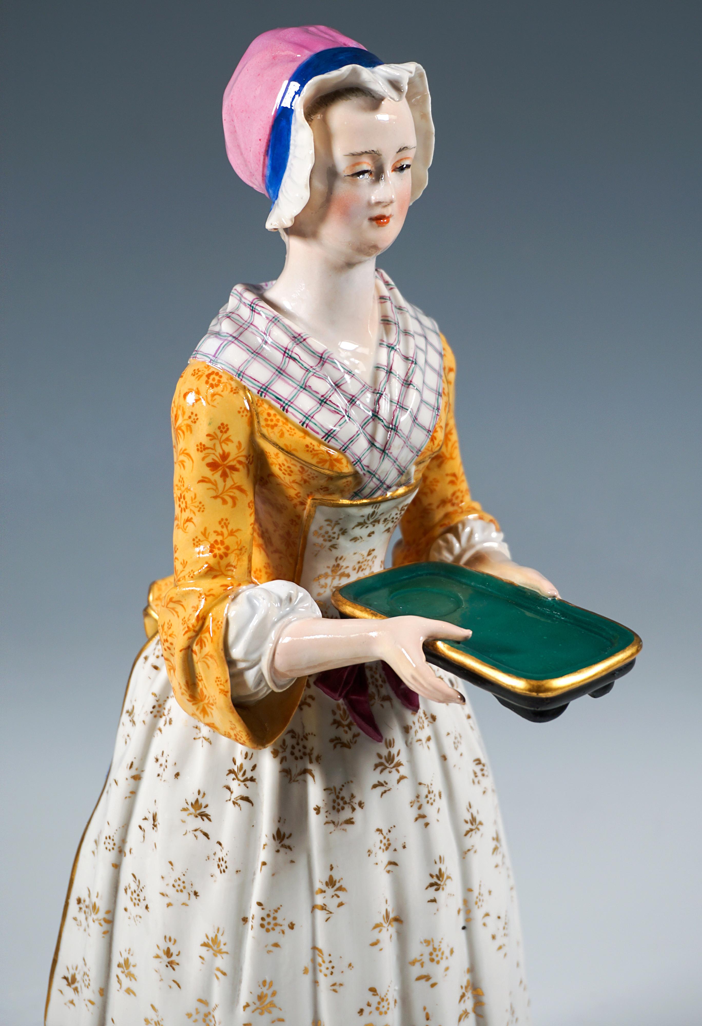 Mid-19th Century Large Meissen Genre Figure 'The Chocolate Girl' After Jean-Étienne Liotard, 1850