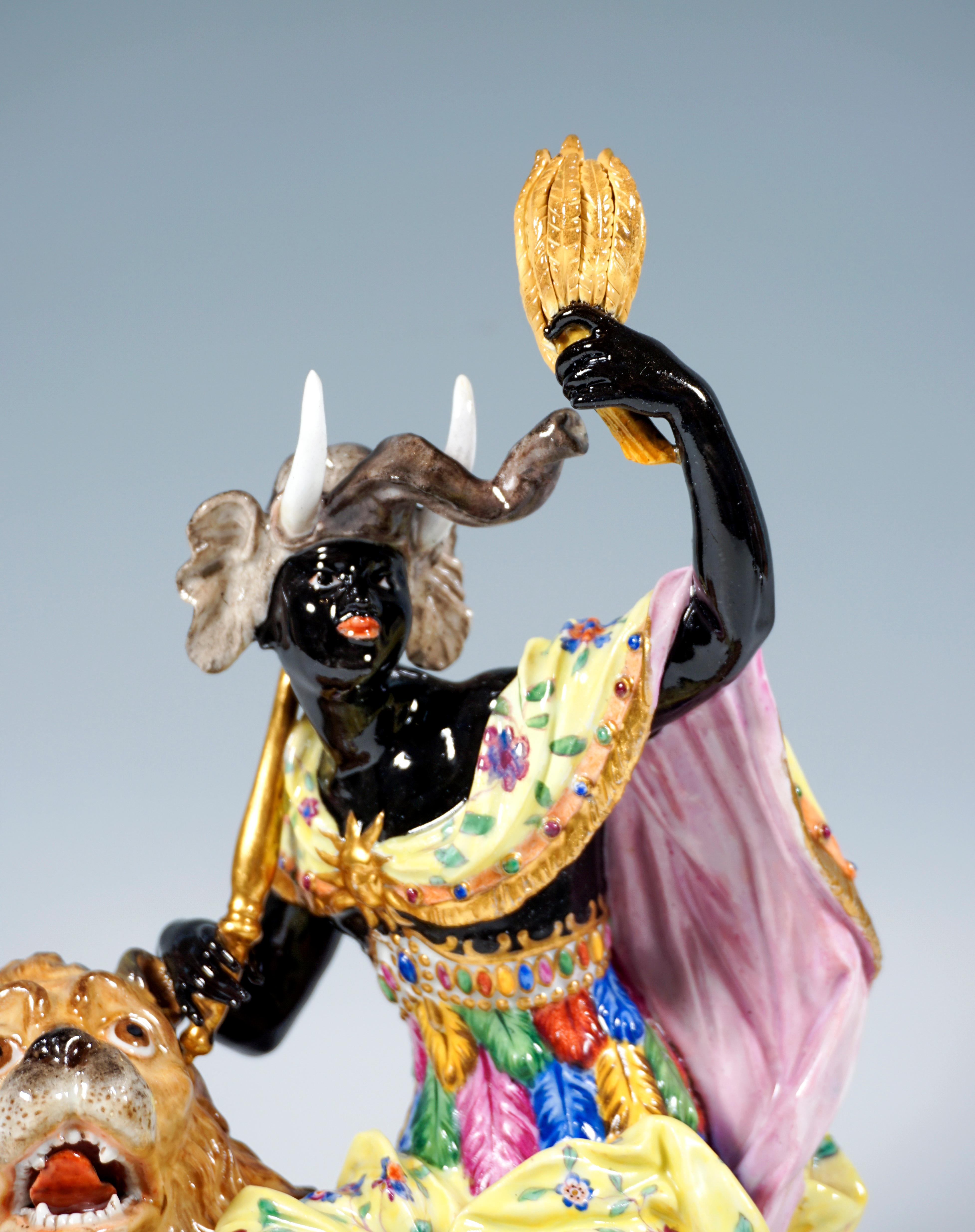 Hand-Crafted Large Meissen Group 'Allegory Of Africa' for Elisabeth I of Russia, c. 1850