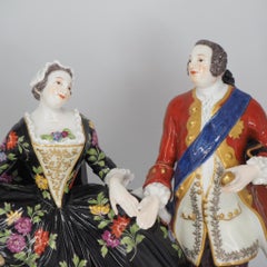Large Meissen Group of a Courting Couple, 19th Century