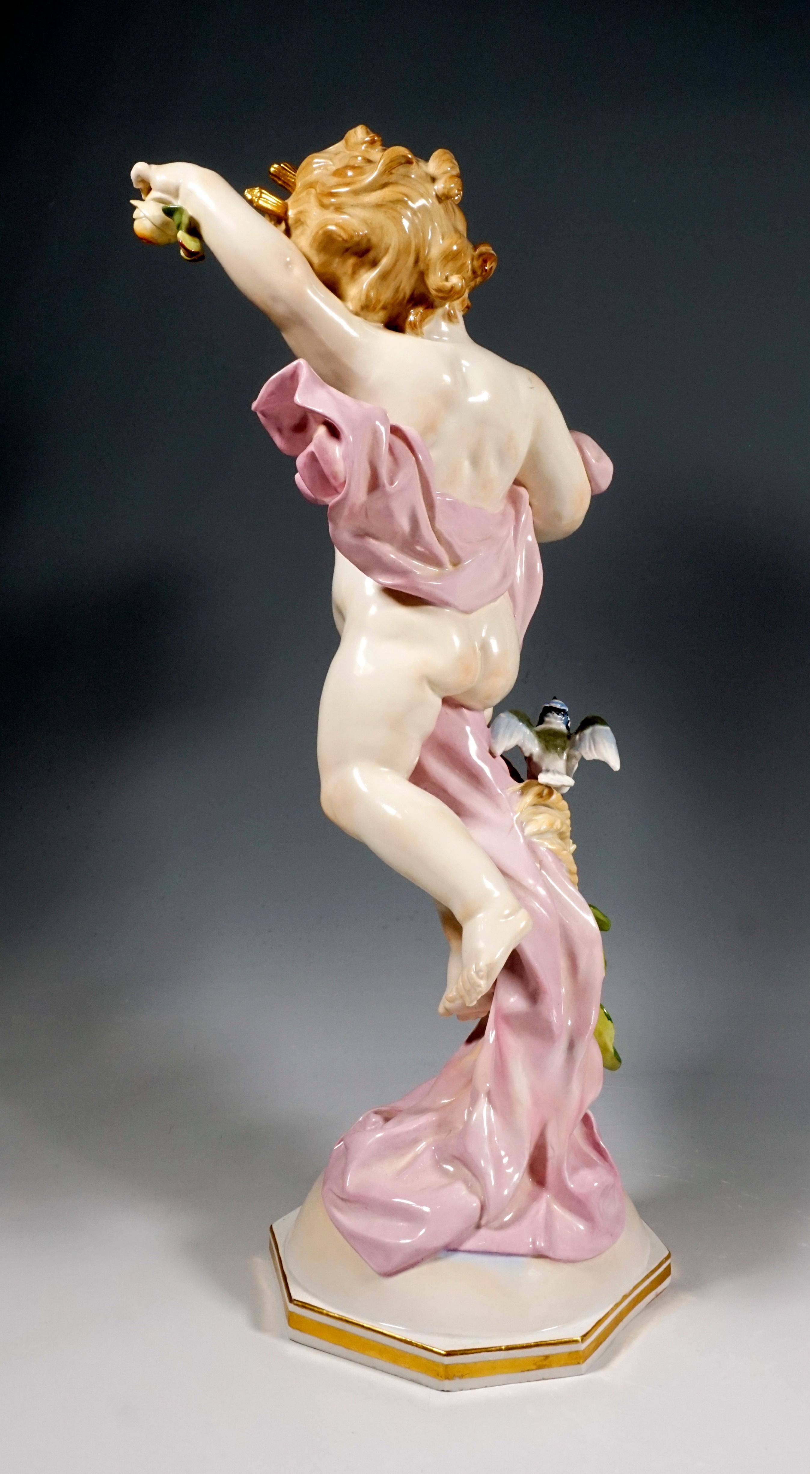 Rococo Large Meissen Pair Of Figures, 'Day & Night' by Heinrich Schwabe, circa 1890