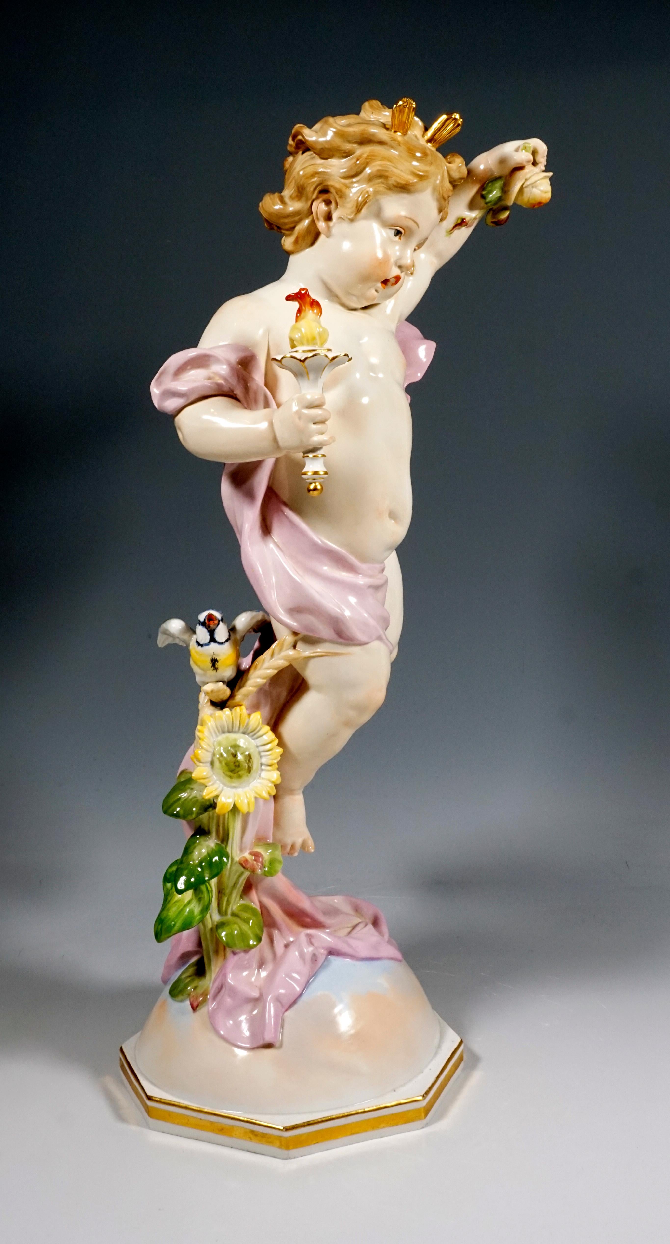 Hand-Crafted Large Meissen Pair Of Figures, 'Day & Night' by Heinrich Schwabe, circa 1890