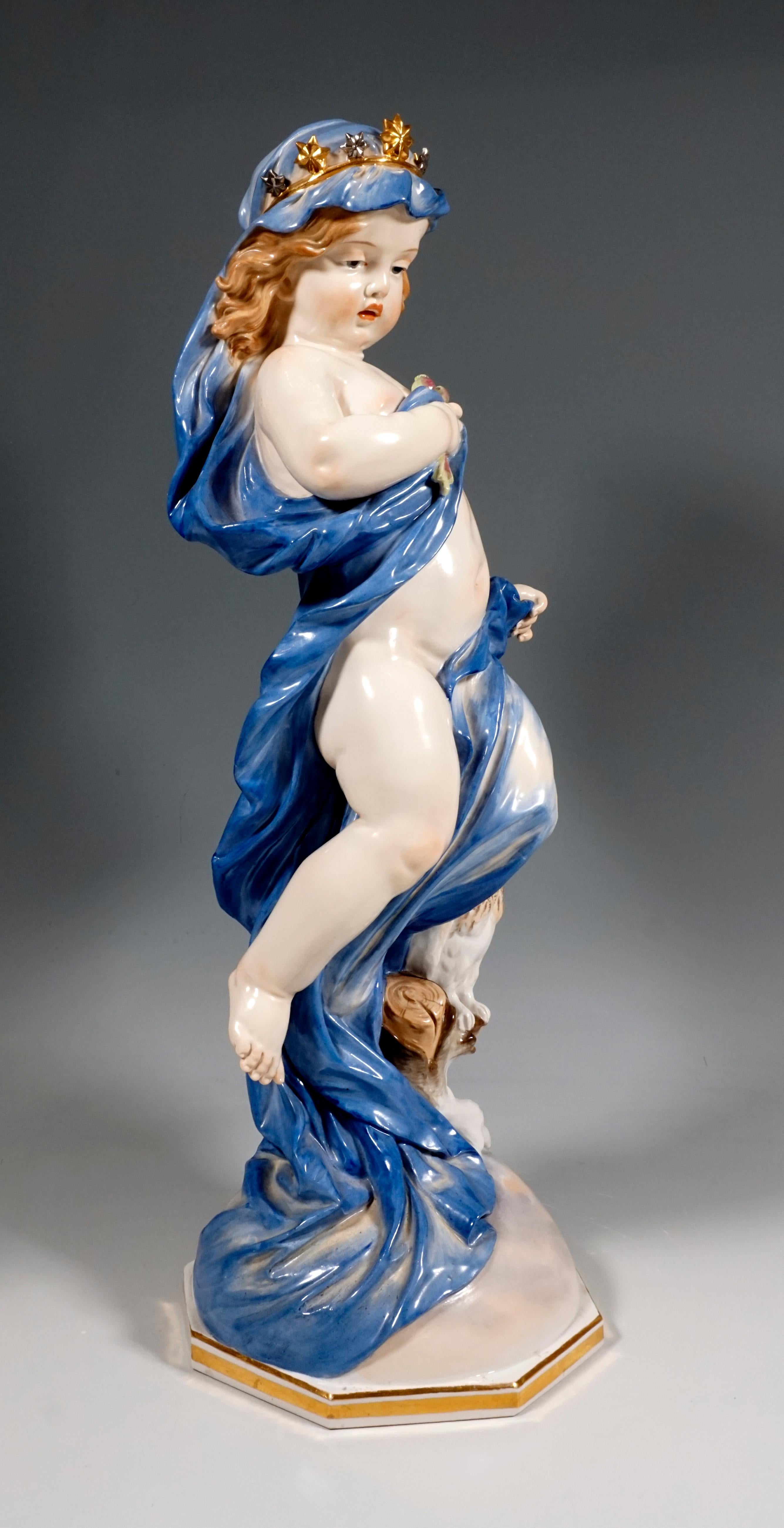 Late 19th Century Large Meissen Pair Of Figures, 'Day & Night' by Heinrich Schwabe, circa 1890