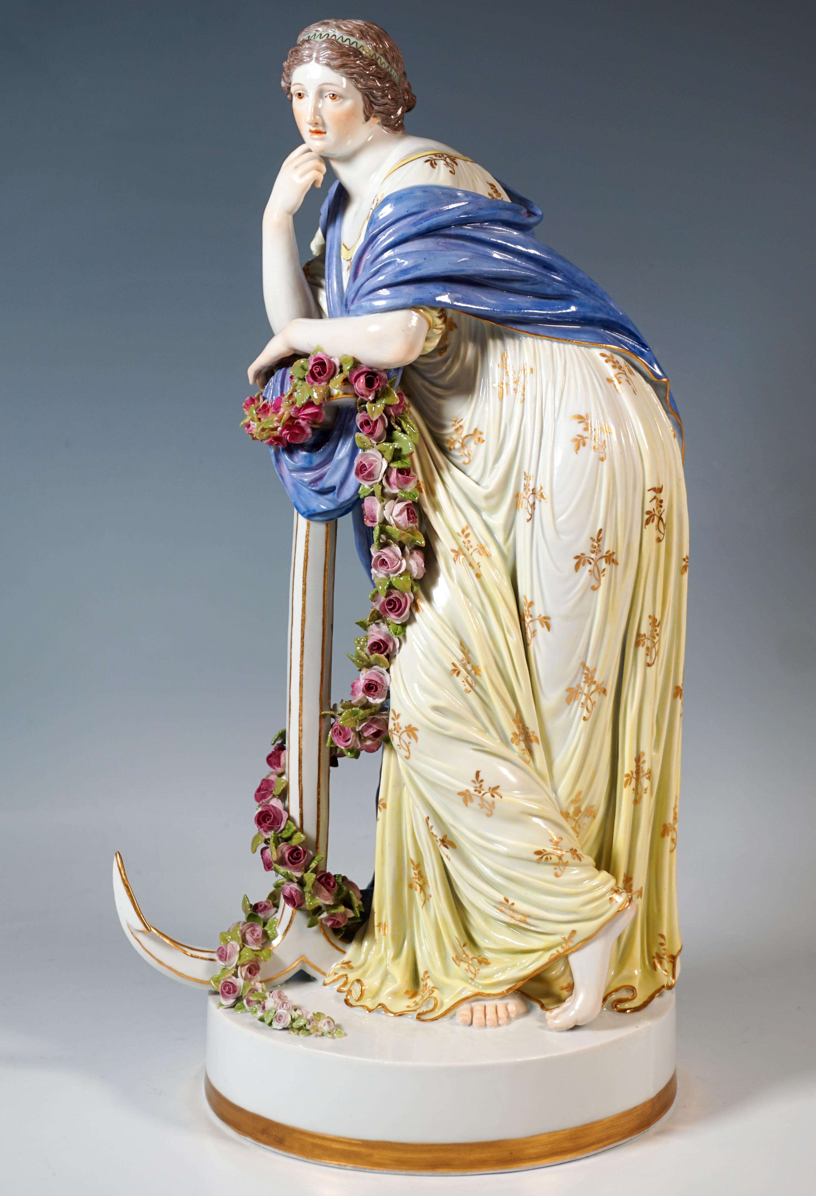 Large Meissen Porcelain Figurine 'Allegory Hope', By C.G. Juechtzer, Circa 1860 In Good Condition For Sale In Vienna, AT