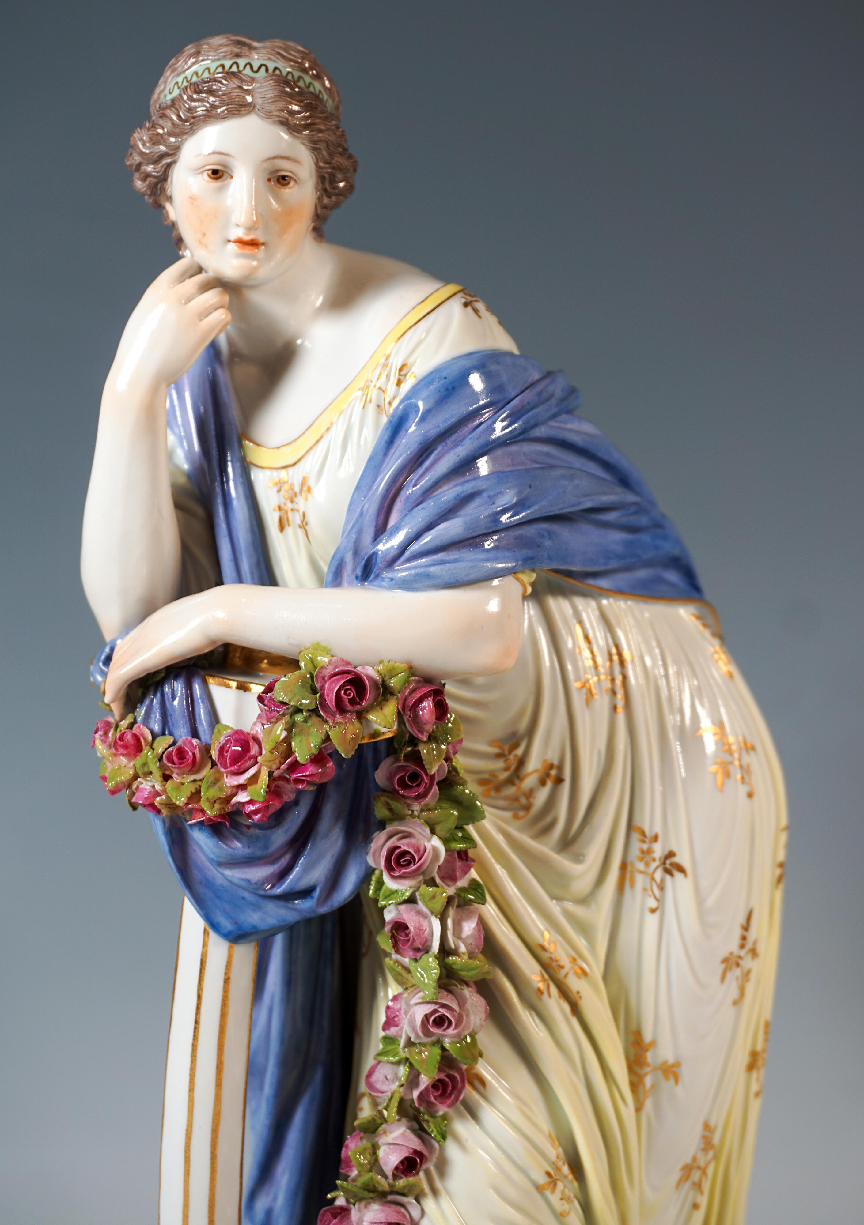 Large Meissen Porcelain Figurine 'Allegory Hope', By C.G. Juechtzer, Circa 1860 For Sale 1