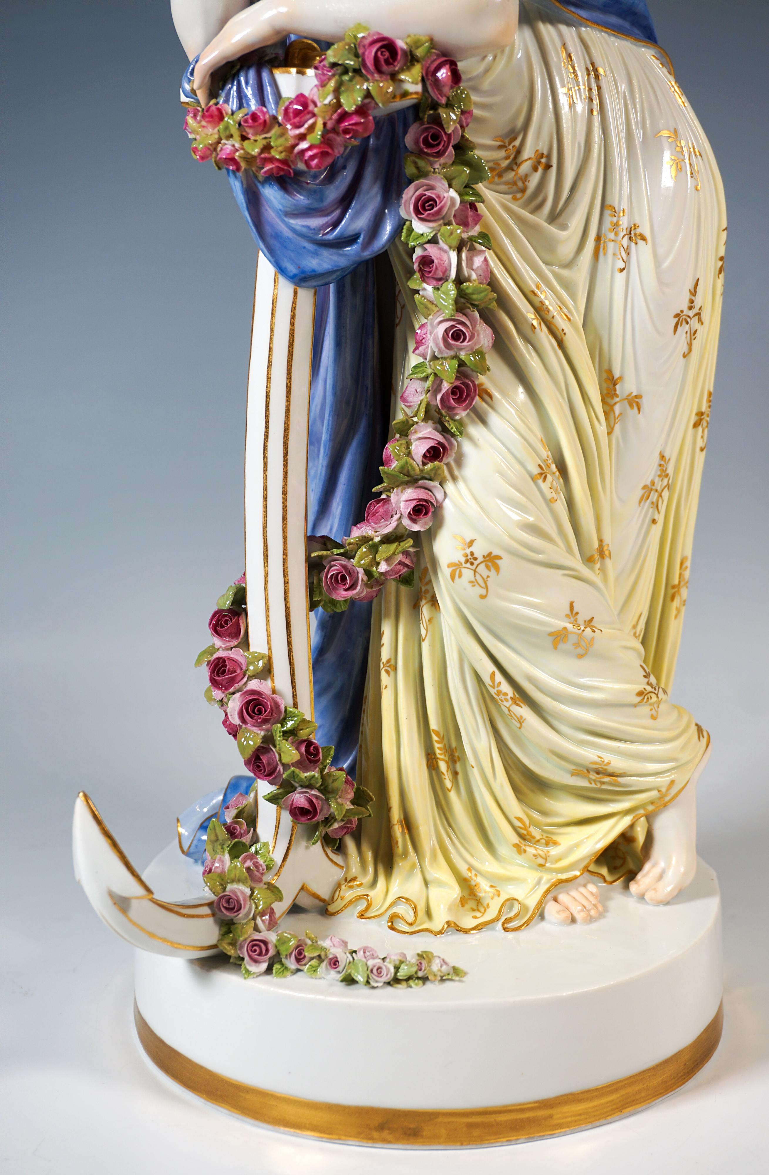 Large Meissen Porcelain Figurine 'Allegory Hope', By C.G. Juechtzer, Circa 1860 For Sale 2