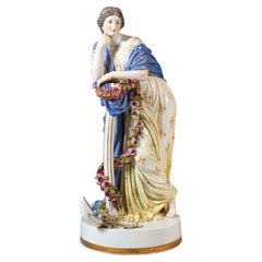 Large Meissen Porcelain Figurine 'Allegory Hope', By C.G. Juechtzer, Circa 1860