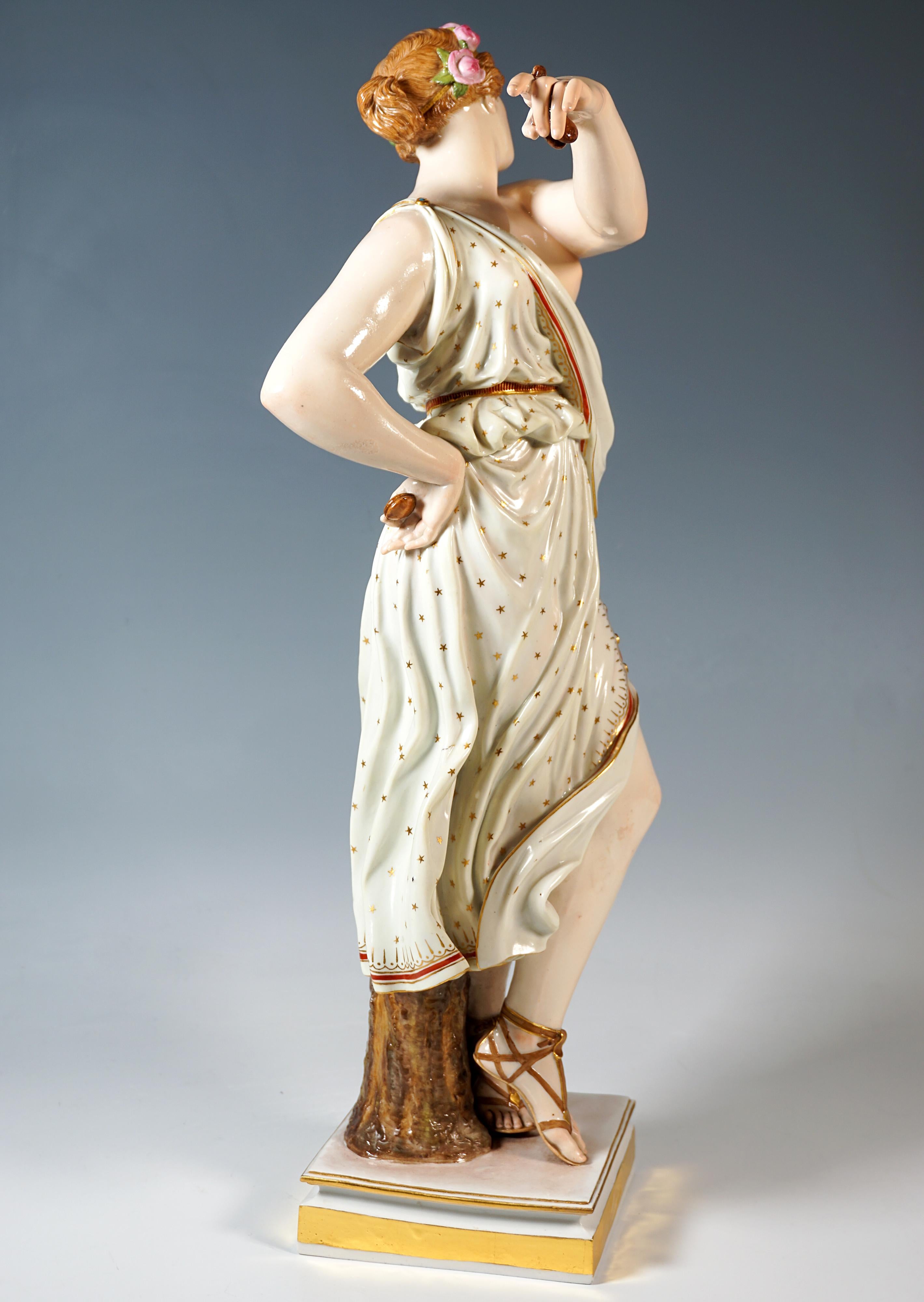 Large Meissen Porcelain Figurine 'Dancing Vestal Virgin' By E.J. Haenel, Ca 1880 In Excellent Condition For Sale In Vienna, AT