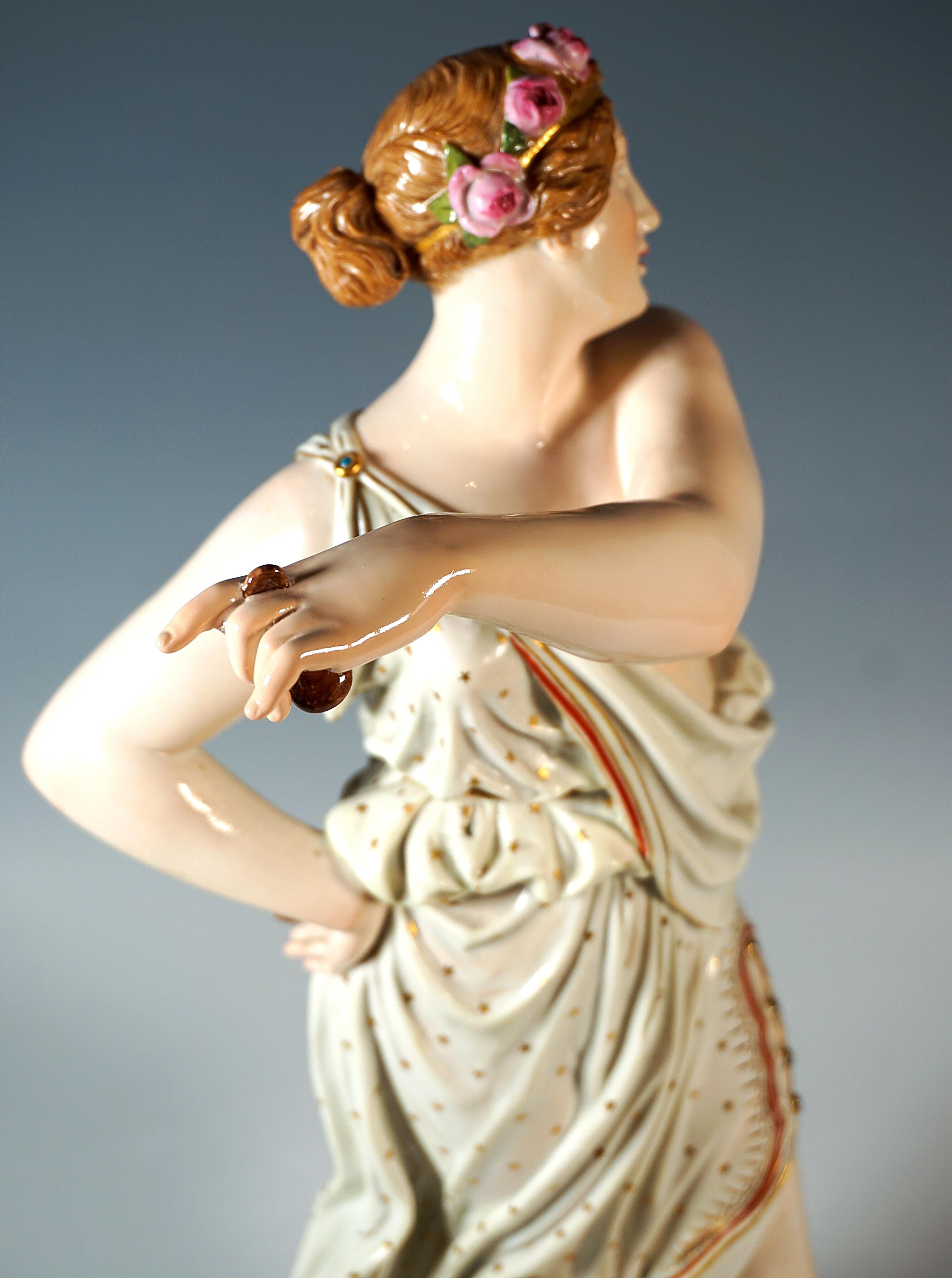 Late 19th Century Large Meissen Porcelain Figurine 'Dancing Vestal Virgin' By E.J. Haenel, Ca 1880 For Sale