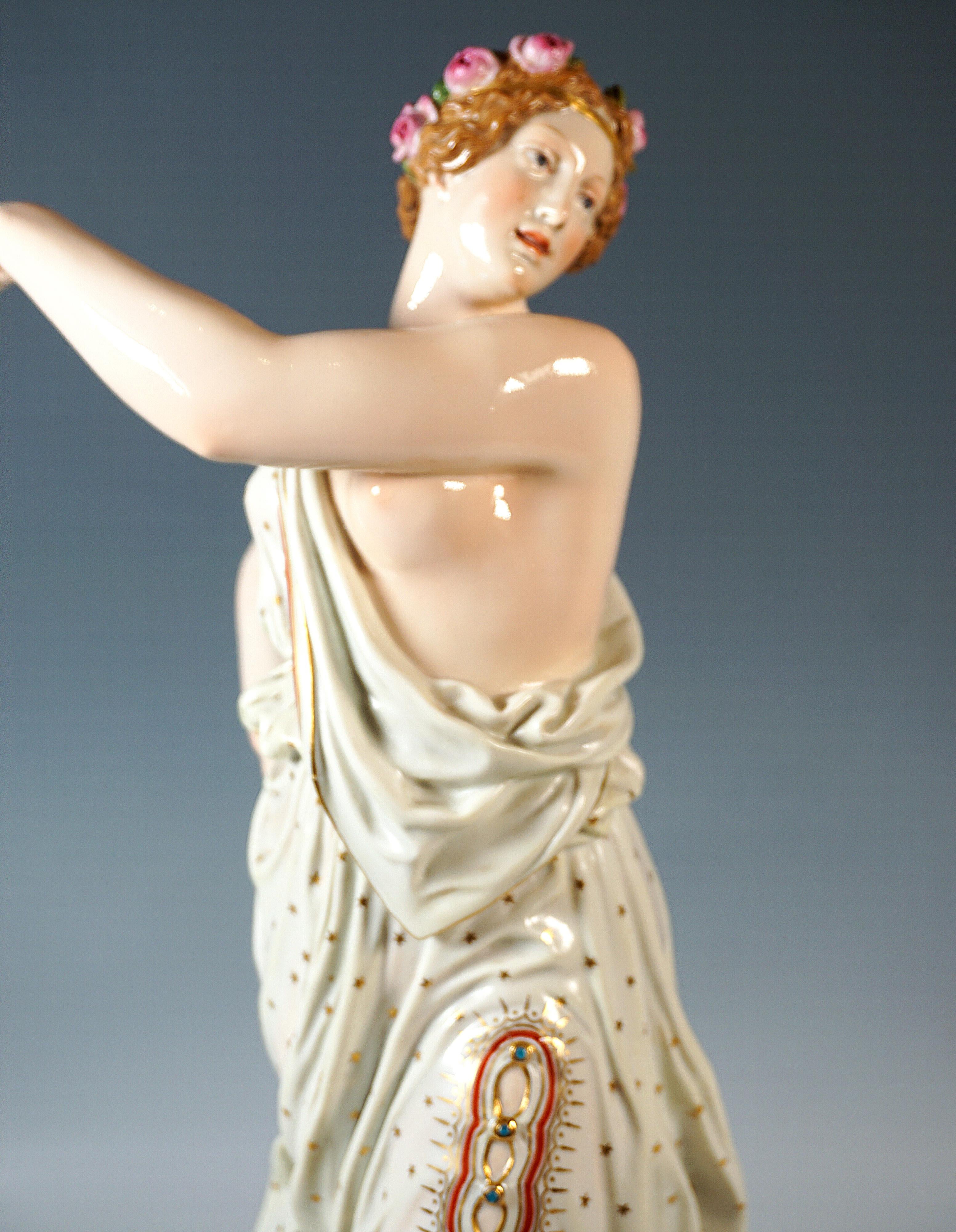 Large Meissen Porcelain Figurine 'Dancing Vestal Virgin' By E.J. Haenel, Ca 1880 For Sale 1