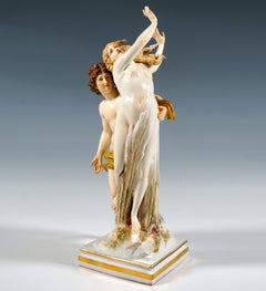 Grande gruppo di figurine di Meissen Porcelain 'Apollo e Dafne', di Juechtzer, 1860 ca. 1860