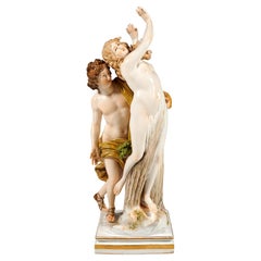 Grande gruppo di figurine di Meissen Porcelain 'Apollo e Dafne', di Juechtzer, 1860 ca. 1860