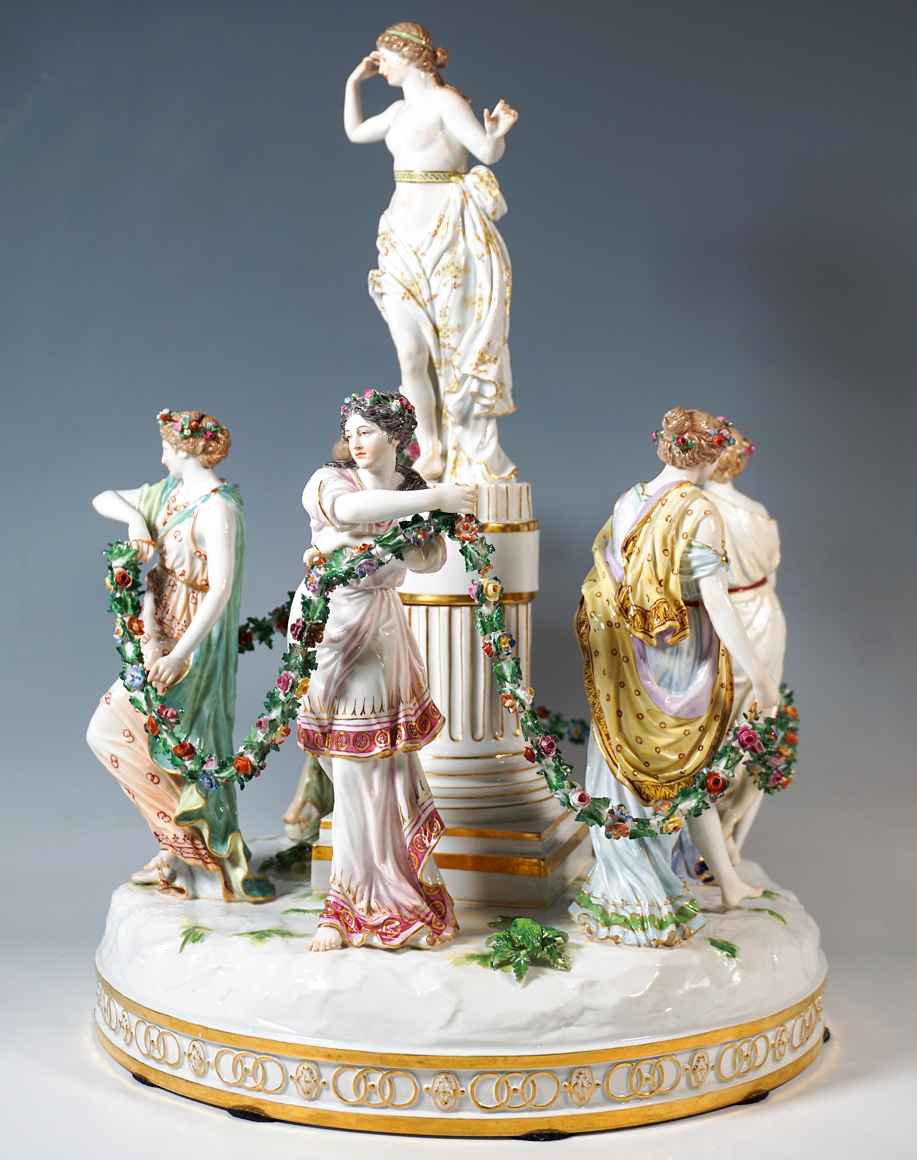 Fait main Grand groupe en porcelaine de Meissen 