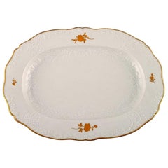 Large Meissen Serving Dish in Porcelain with Flowers and Foliage