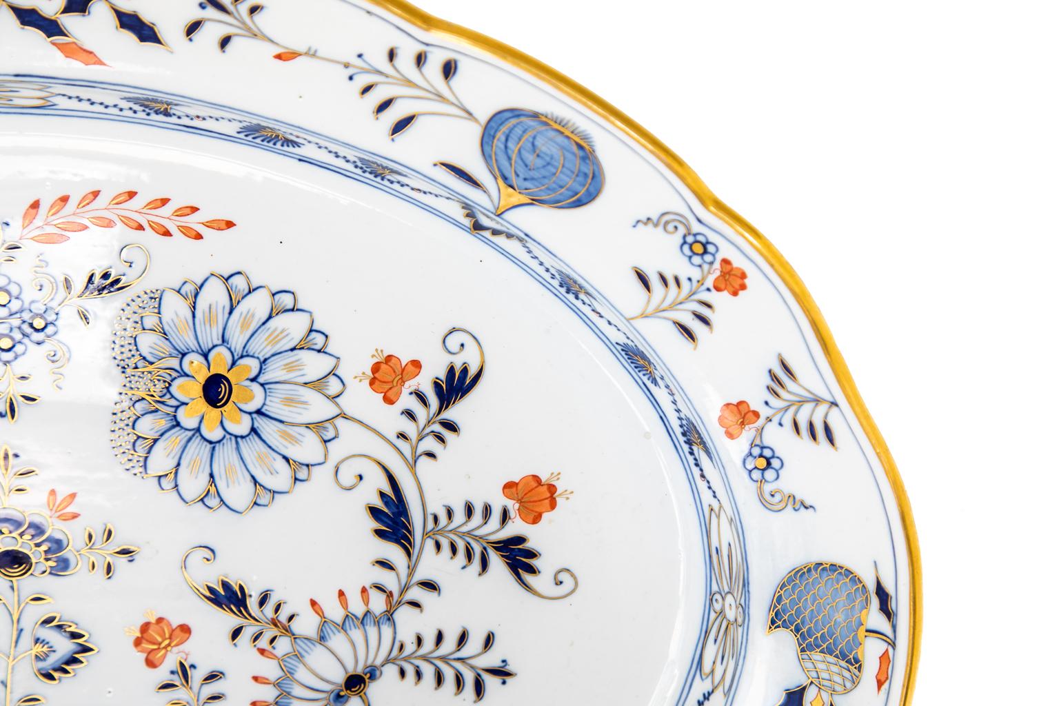 Hand-Painted Large Meissen Serving Platter