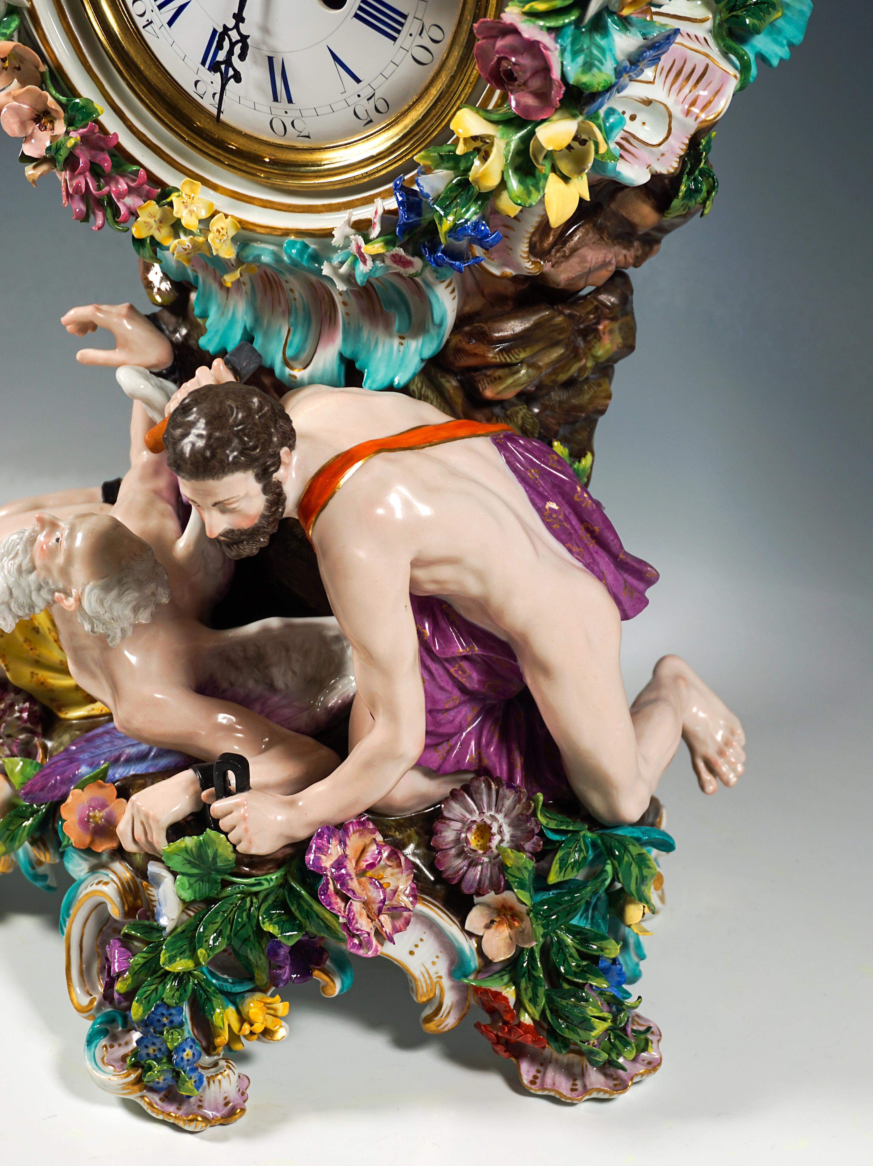 Large Meissen Splendour Clock, Crowned By Jupiter, J.J. Kaendler, Germany, 1860 4