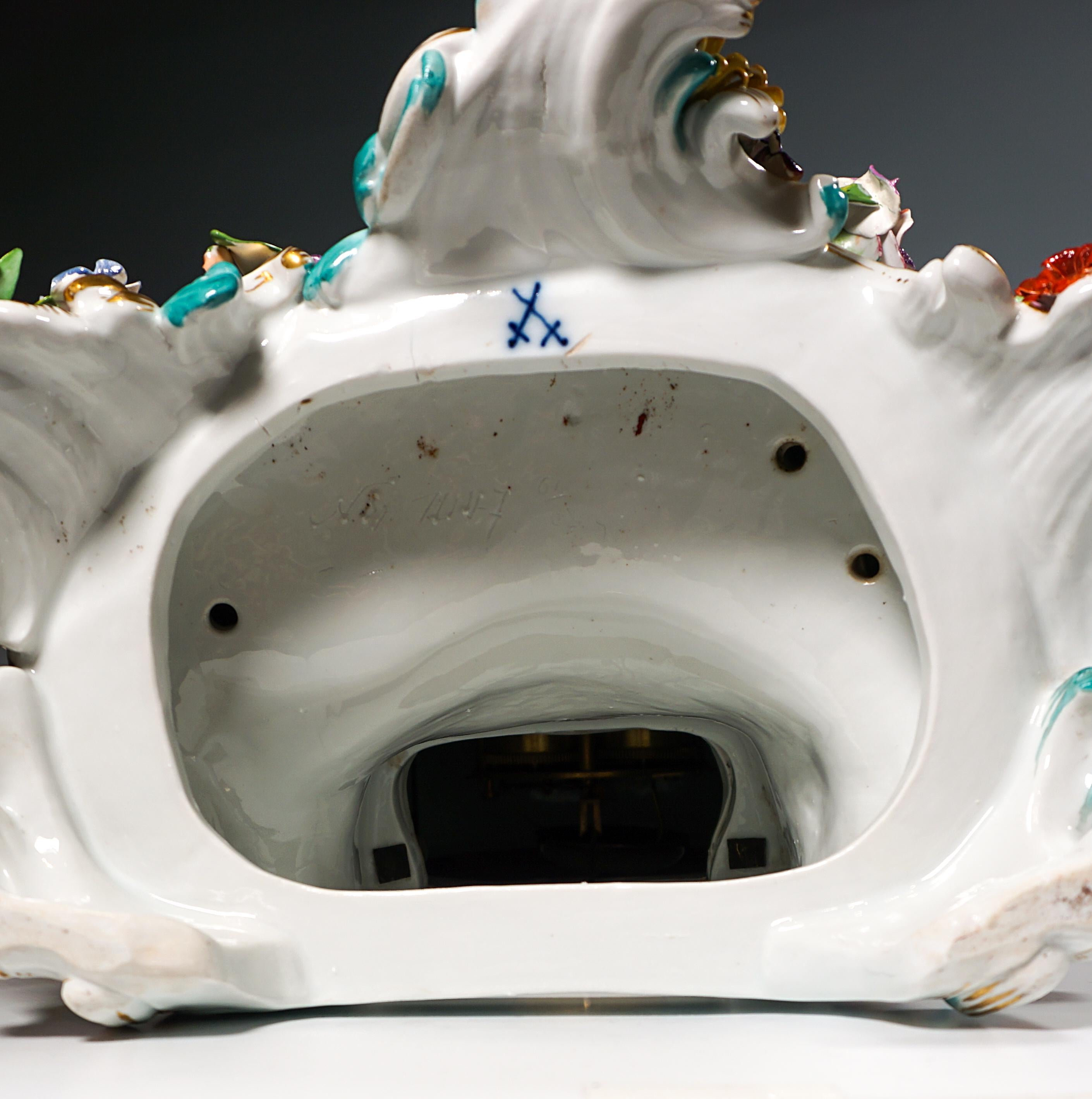 Large Meissen Splendour Clock, Crowned By Jupiter, J.J. Kaendler, Germany, 1860 7