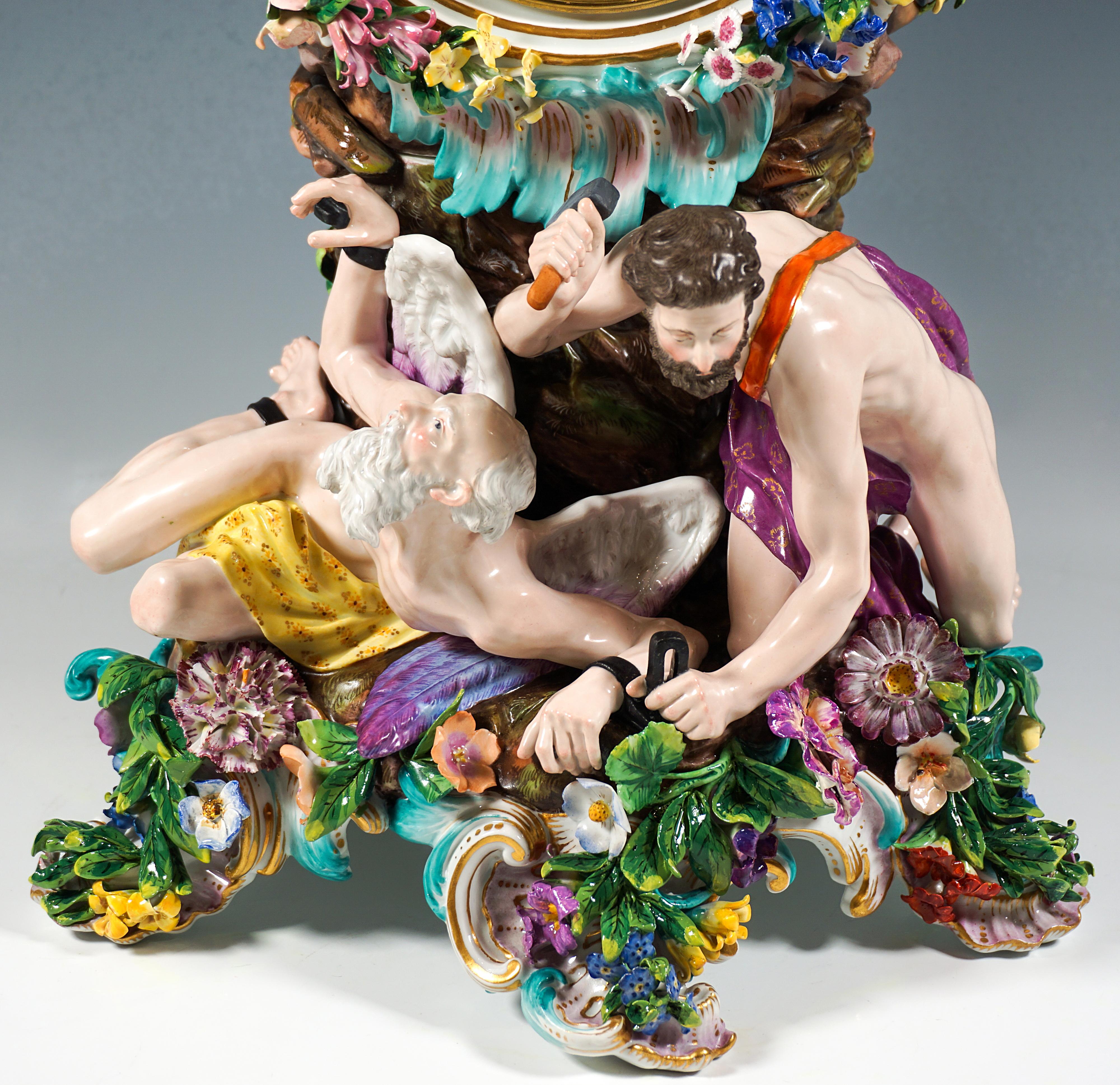 Large Meissen Splendour Clock, Crowned By Jupiter, J.J. Kaendler, Germany, 1860 2