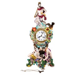 Large Meissen Splendour Clock, Crowned By Jupiter, J.J. Kaendler, Germany, 1860