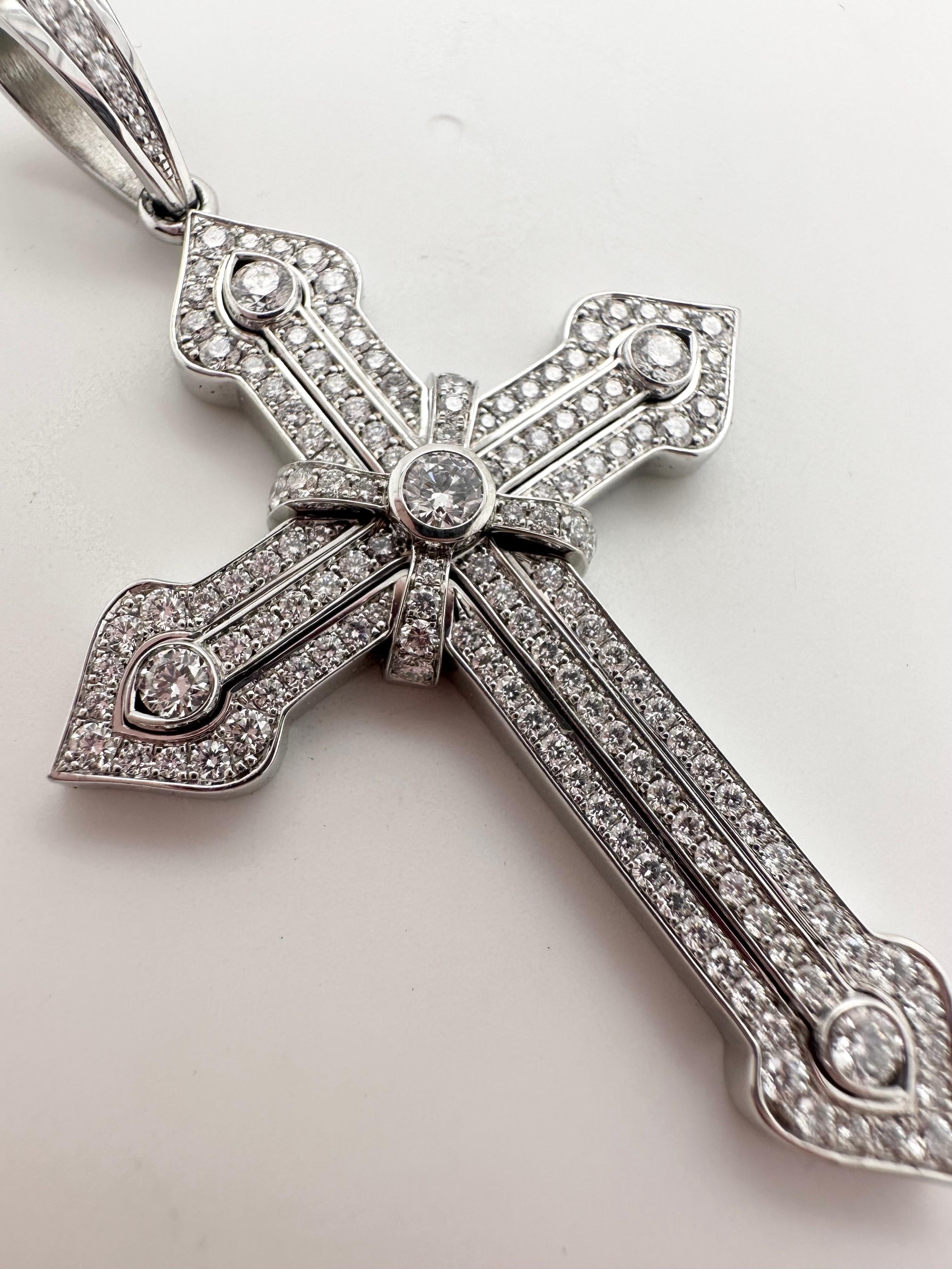 This is a huge mens diamond pendant in 18KT white gold-it will take 1 business day before it ships, this is a heavy custom pendant totaling 14 grams of gold set with 2.25 carats of diamonds VS clarity and F-G colors, this is a unique pendant for men
