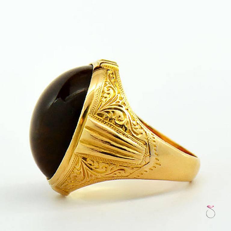 mens tiger eye ring gold