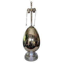 Large Mercury Glass Egg Shaped Lamp