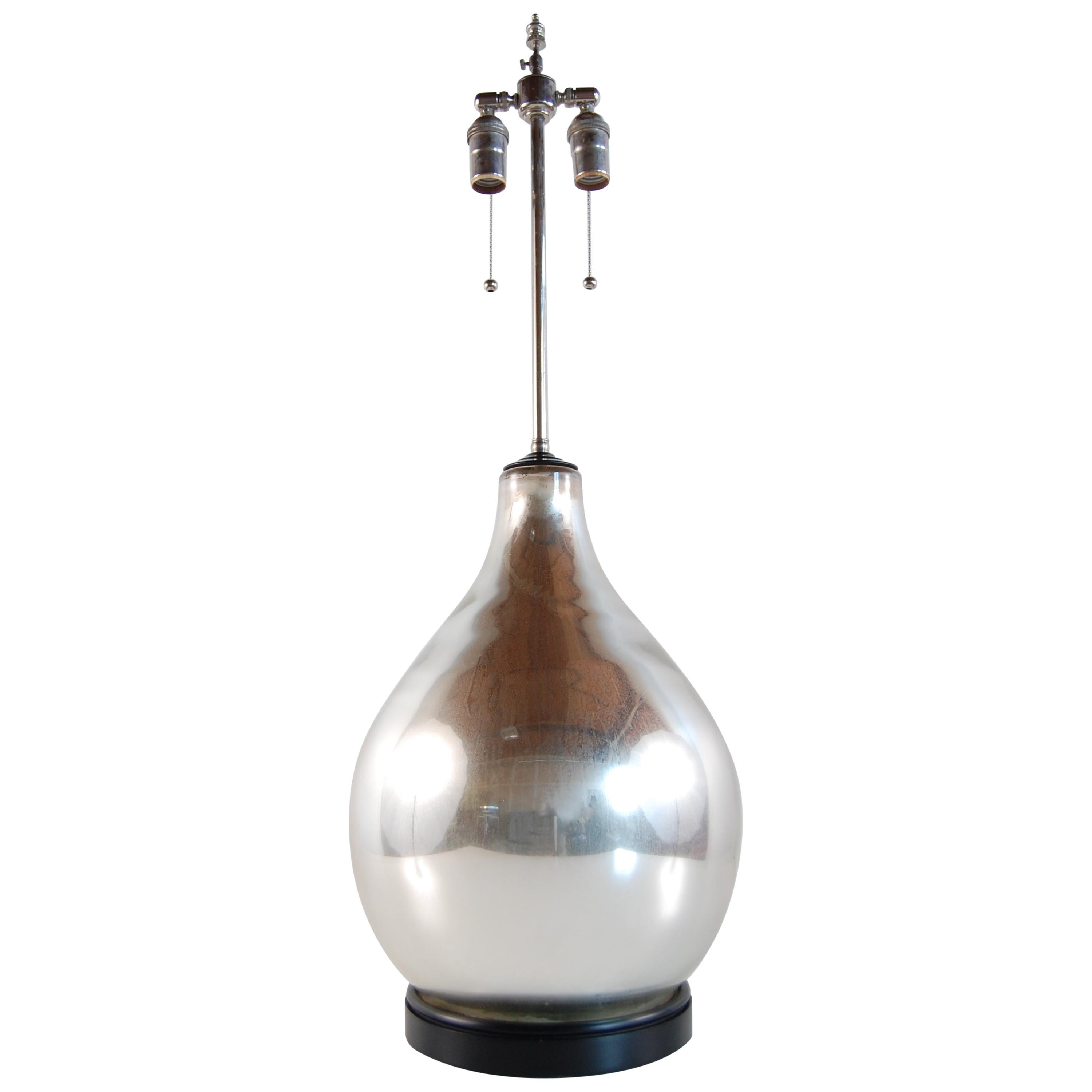 Large Mercury Glass Lamp