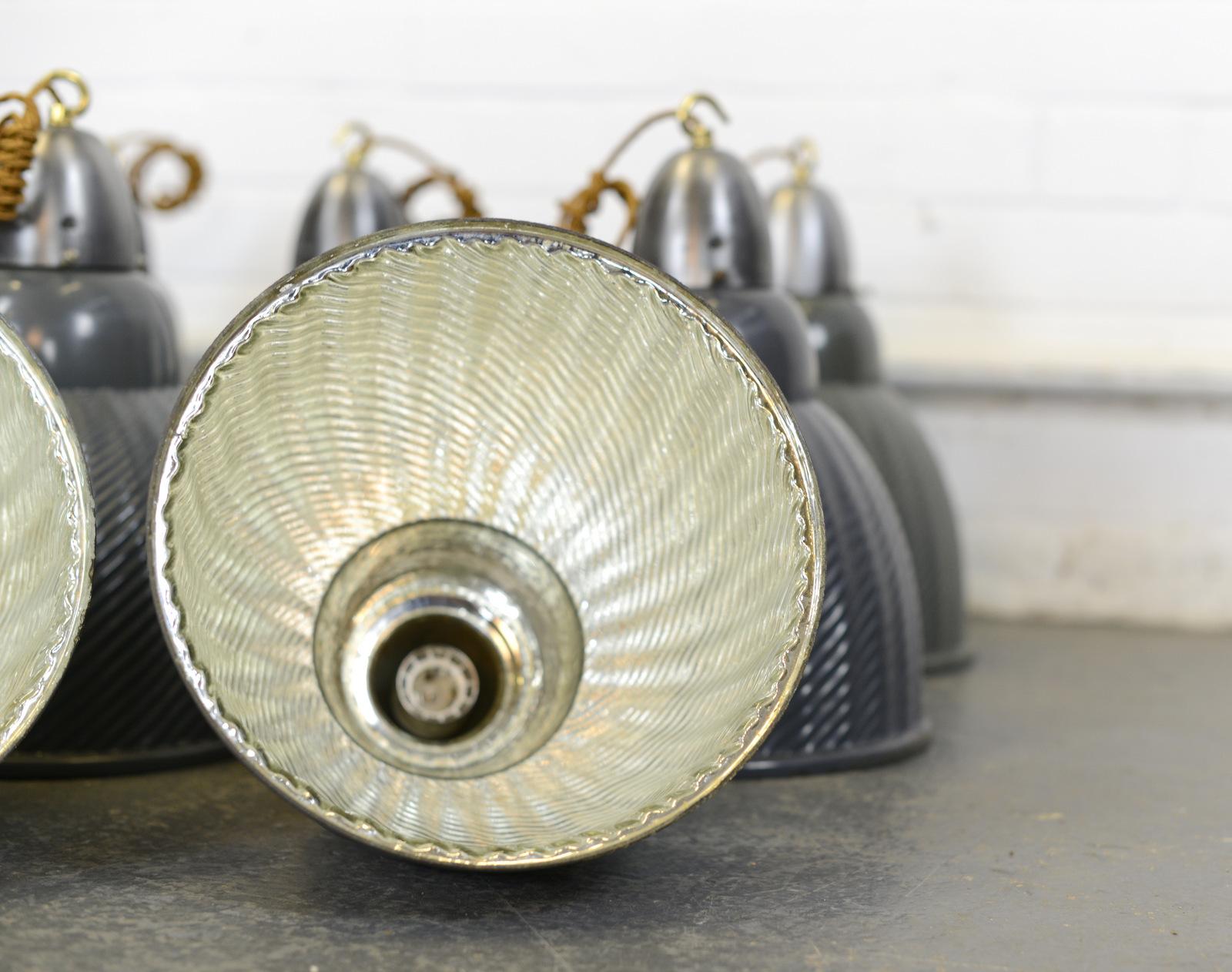 Large Mercury Glass Pendant Lights, circa 1930s 5