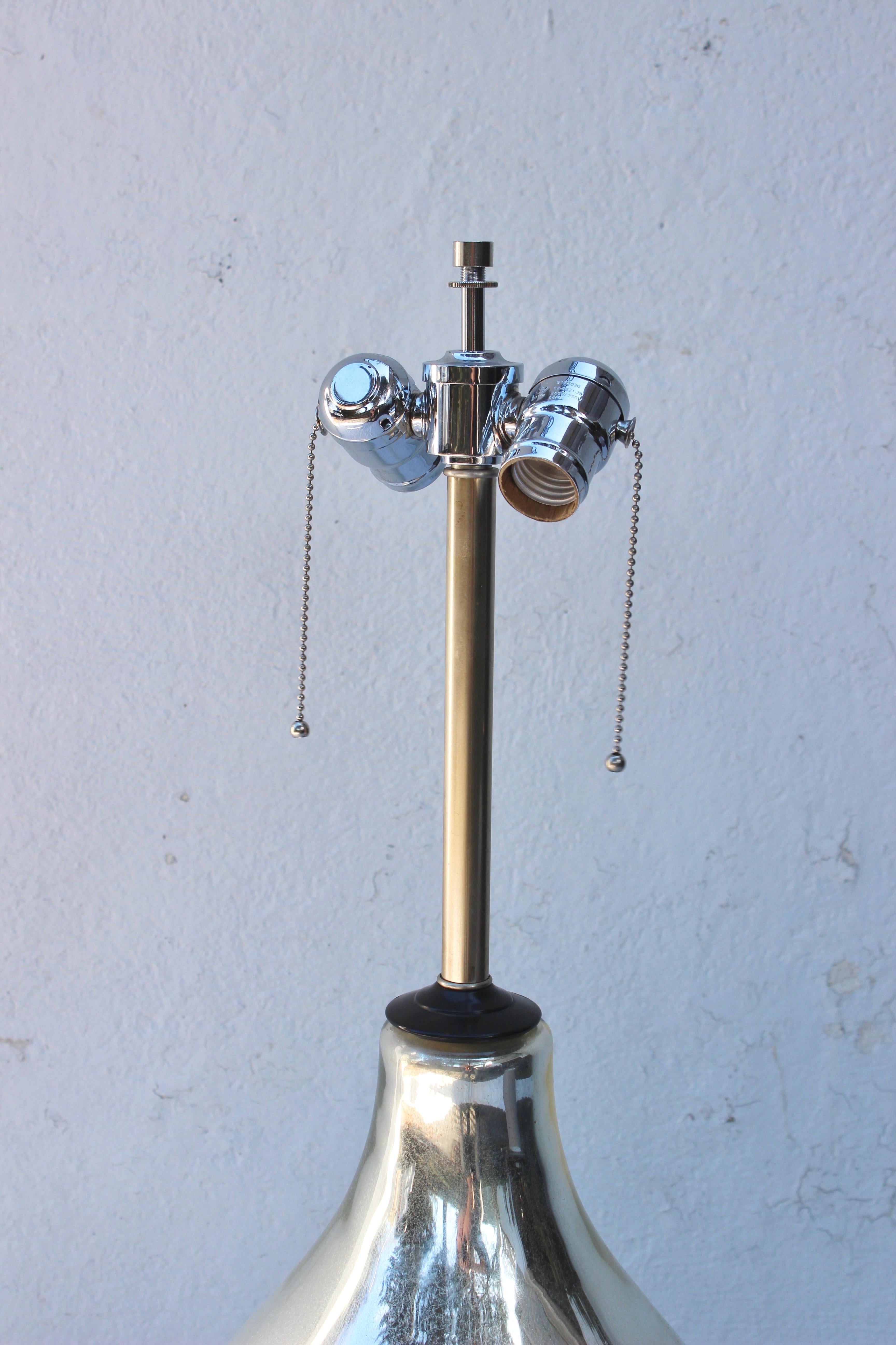 large mercury glass lamp