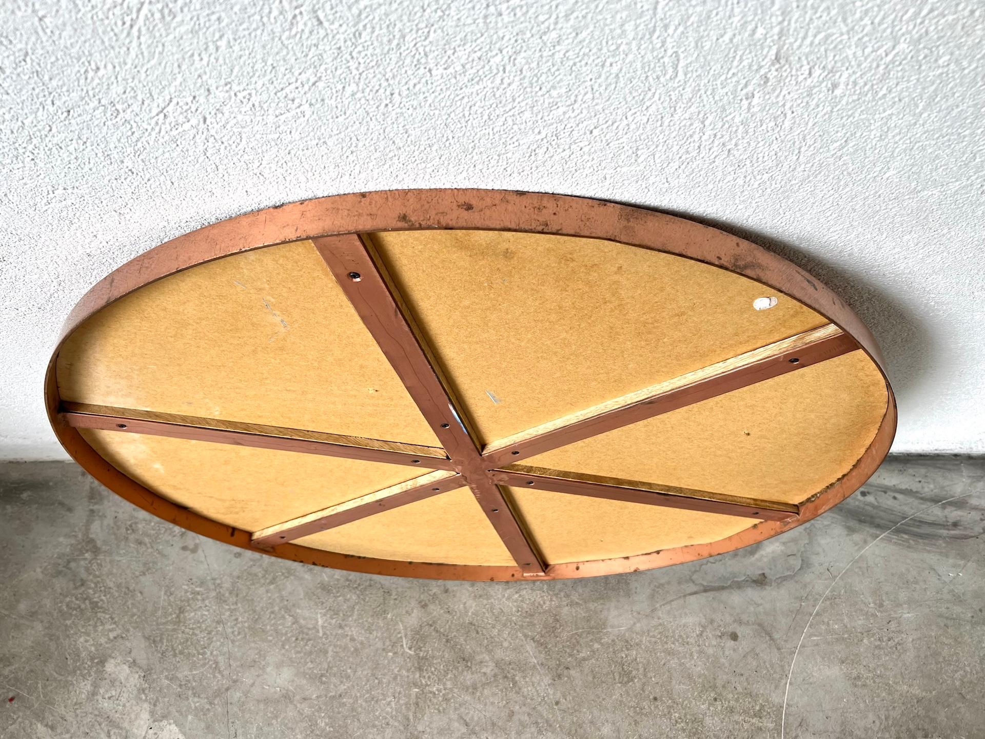 Large mercury round mirror from the 1970s For Sale 6