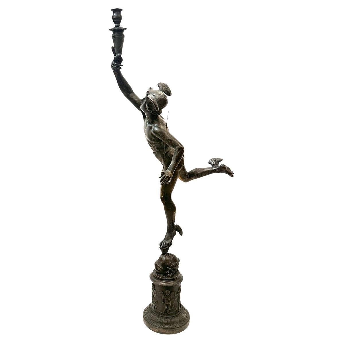 Large Mercury Sculpture Candlestick