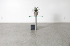 1980's Large Metaform "HK2" Side Table with Glass Top