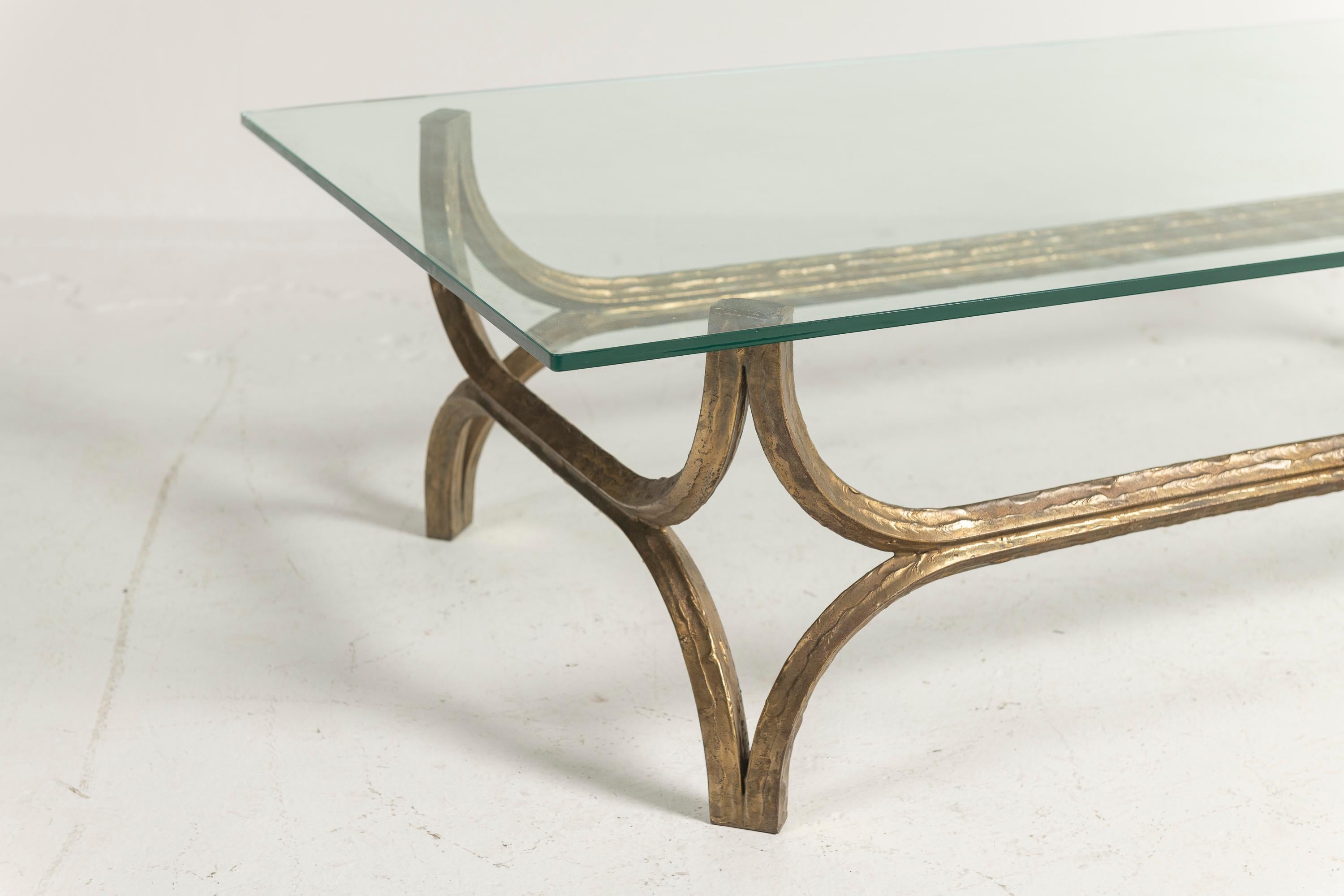 Métal Grande table basse en métal et verre
