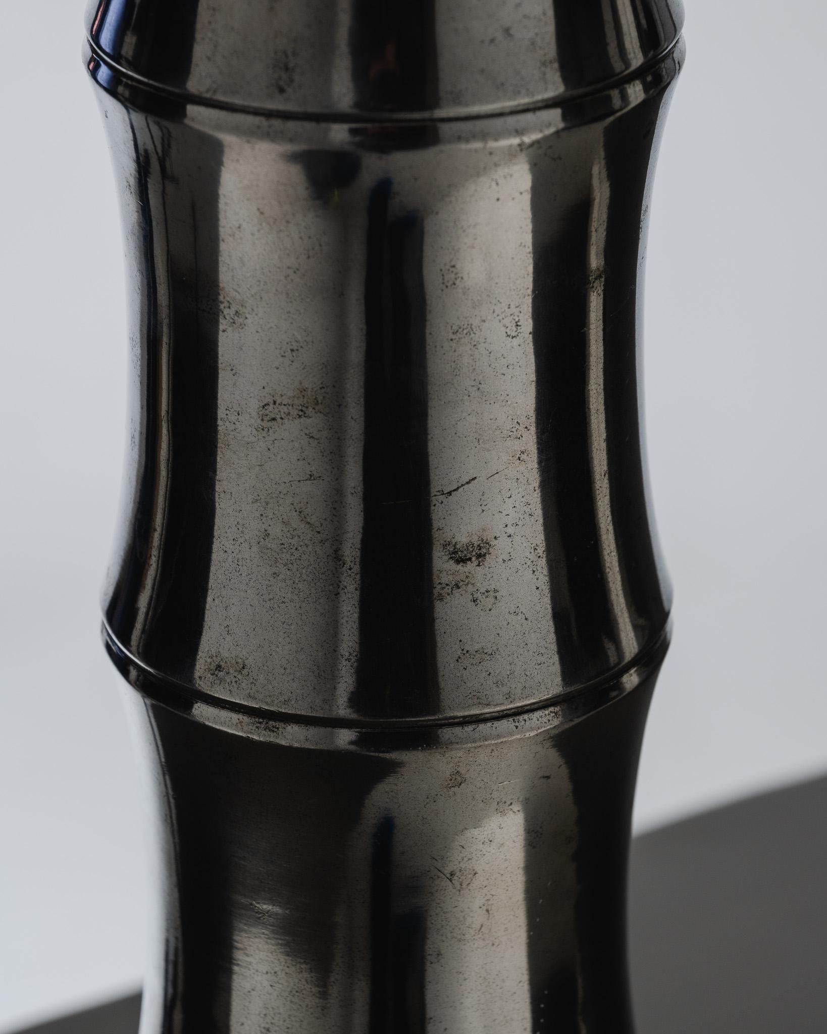 20th Century Large Metal Bamboo Vase, 1970s For Sale