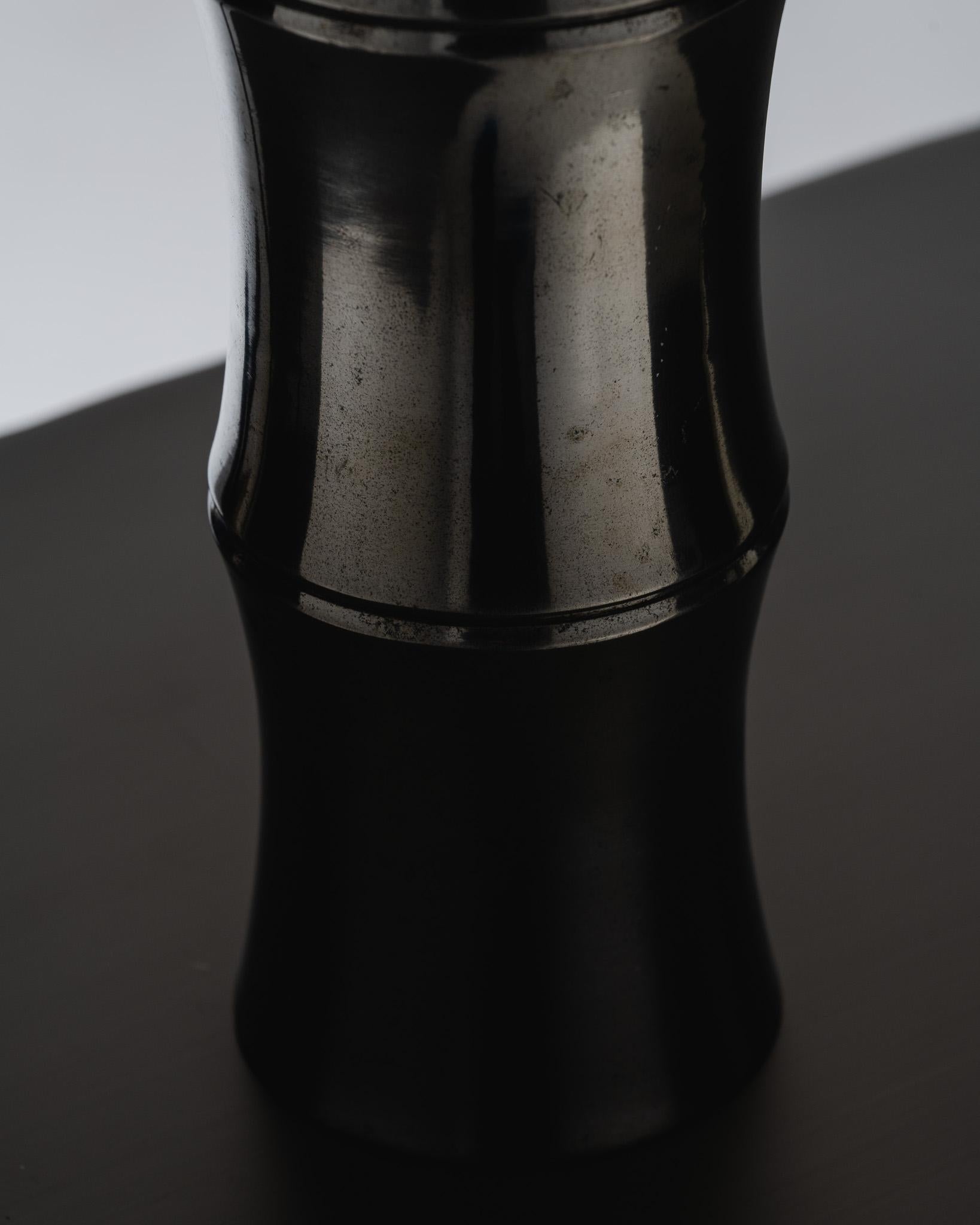 Large Metal Bamboo Vase, 1970s For Sale 1