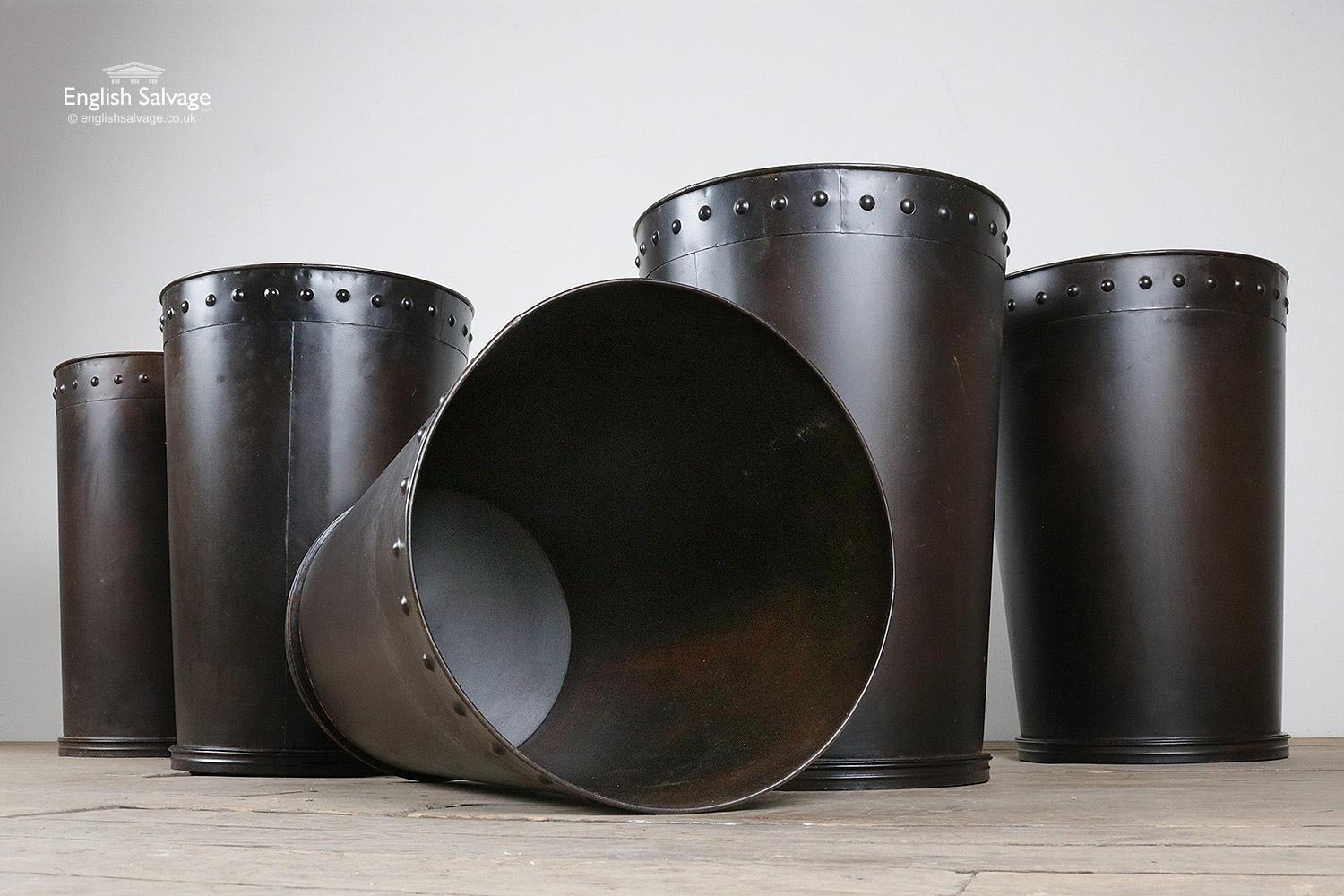 European Large Metal Bins / Pots / Umbrella Stands, 20th Century For Sale